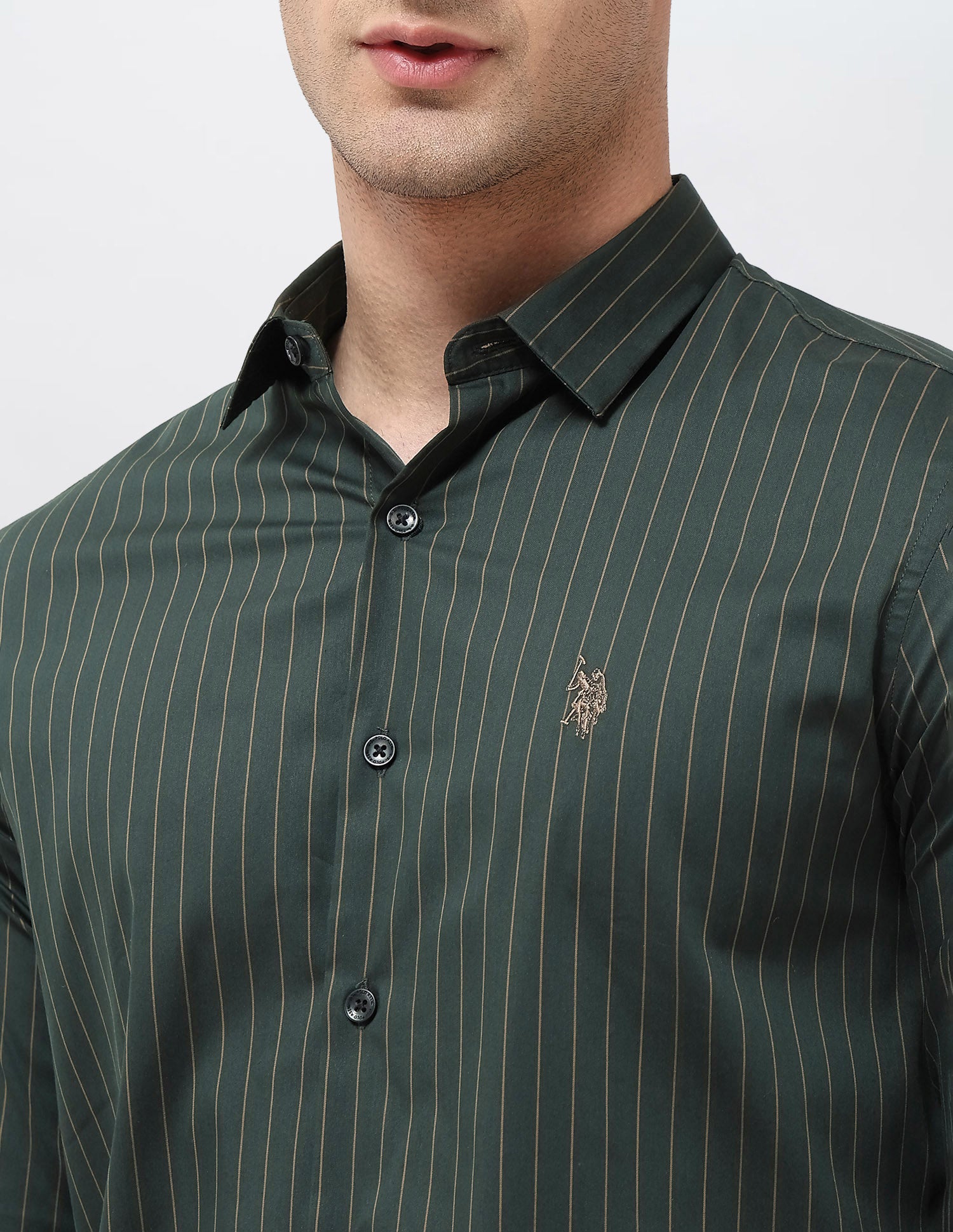 Twill Tailored Fit Shirt Olive - U.S. POLO ASSN. | Large
