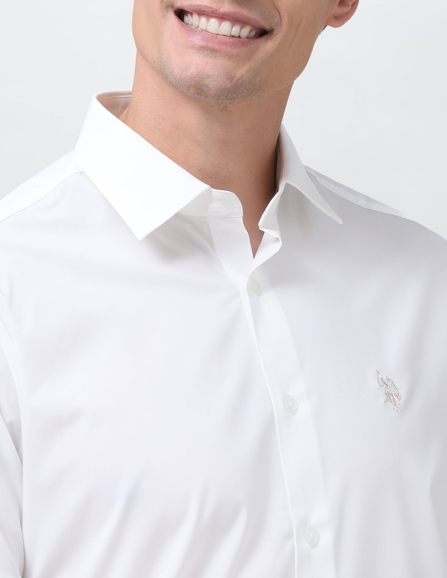 Solid Regular Fit Shirt White - U.S. Polo Assn. India | Large