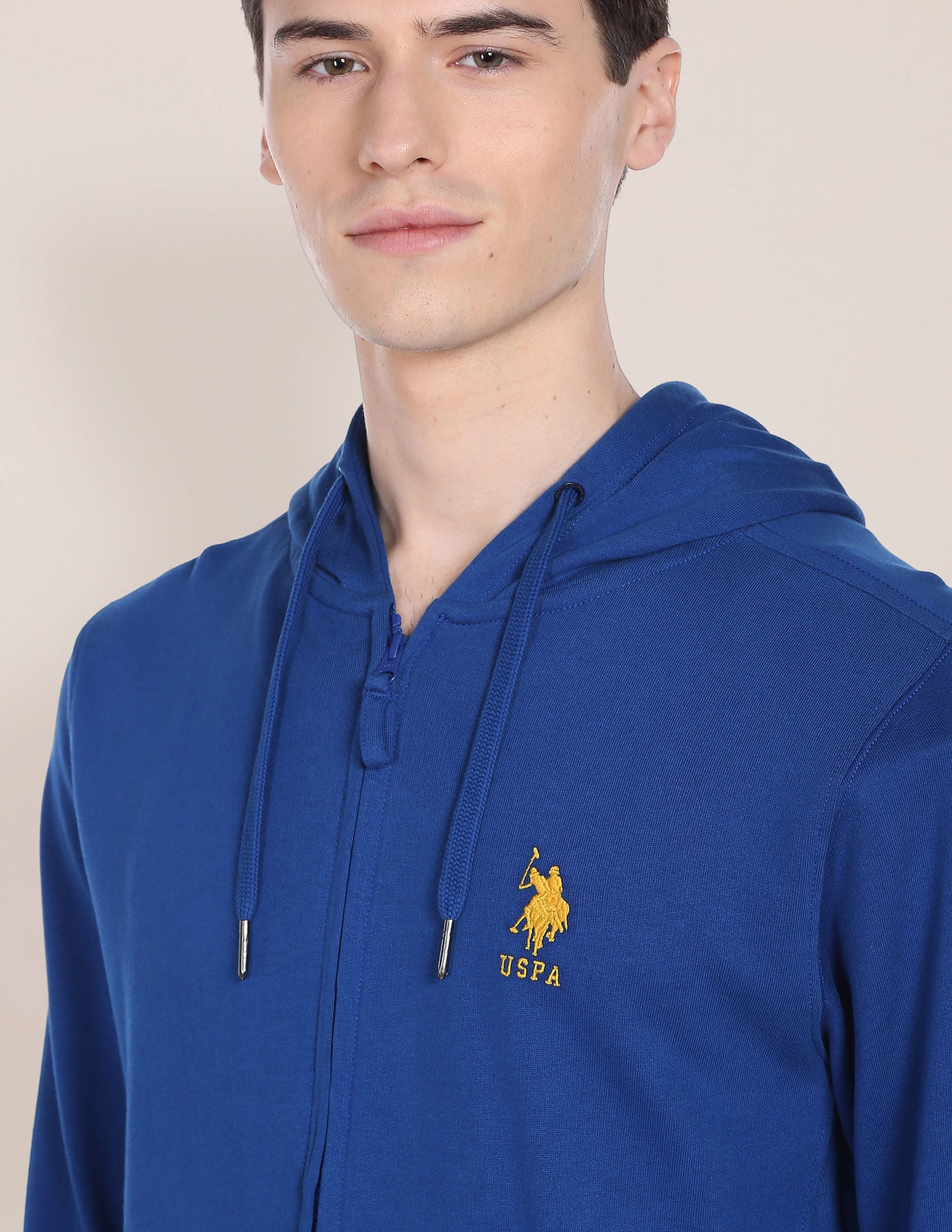 Solid Hooded Sweatshirt Blue - U.S. POLO ASSN. | Large