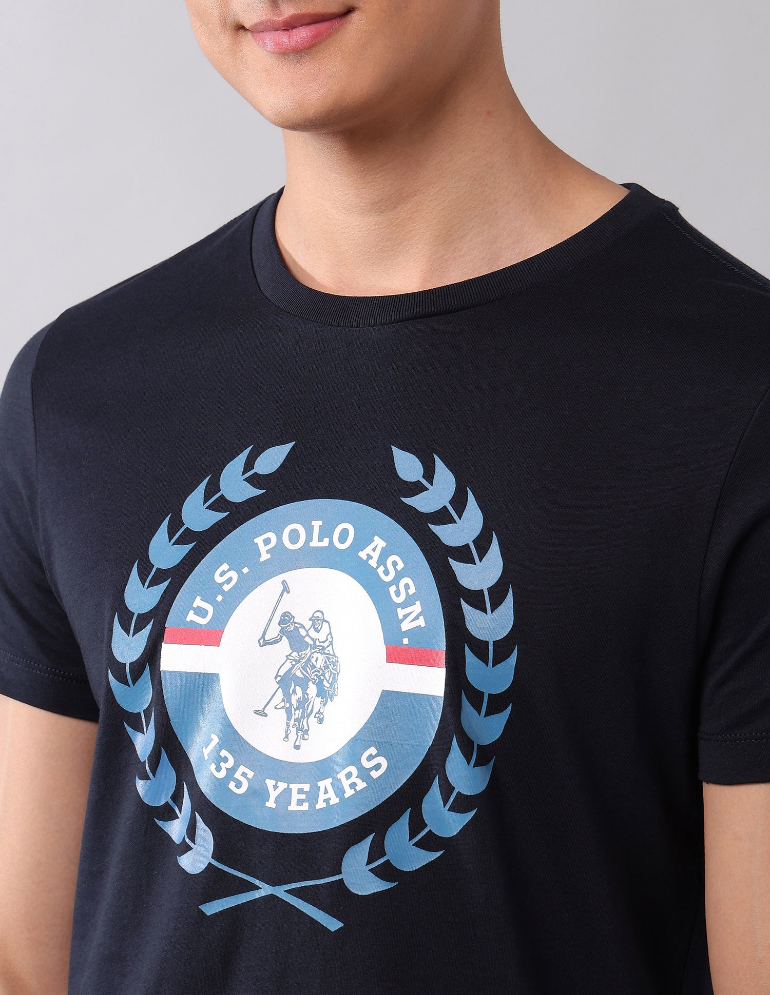 Pure Cotton Brand Printed T-Shirt Navy - U.S. Polo Assn. India | Large