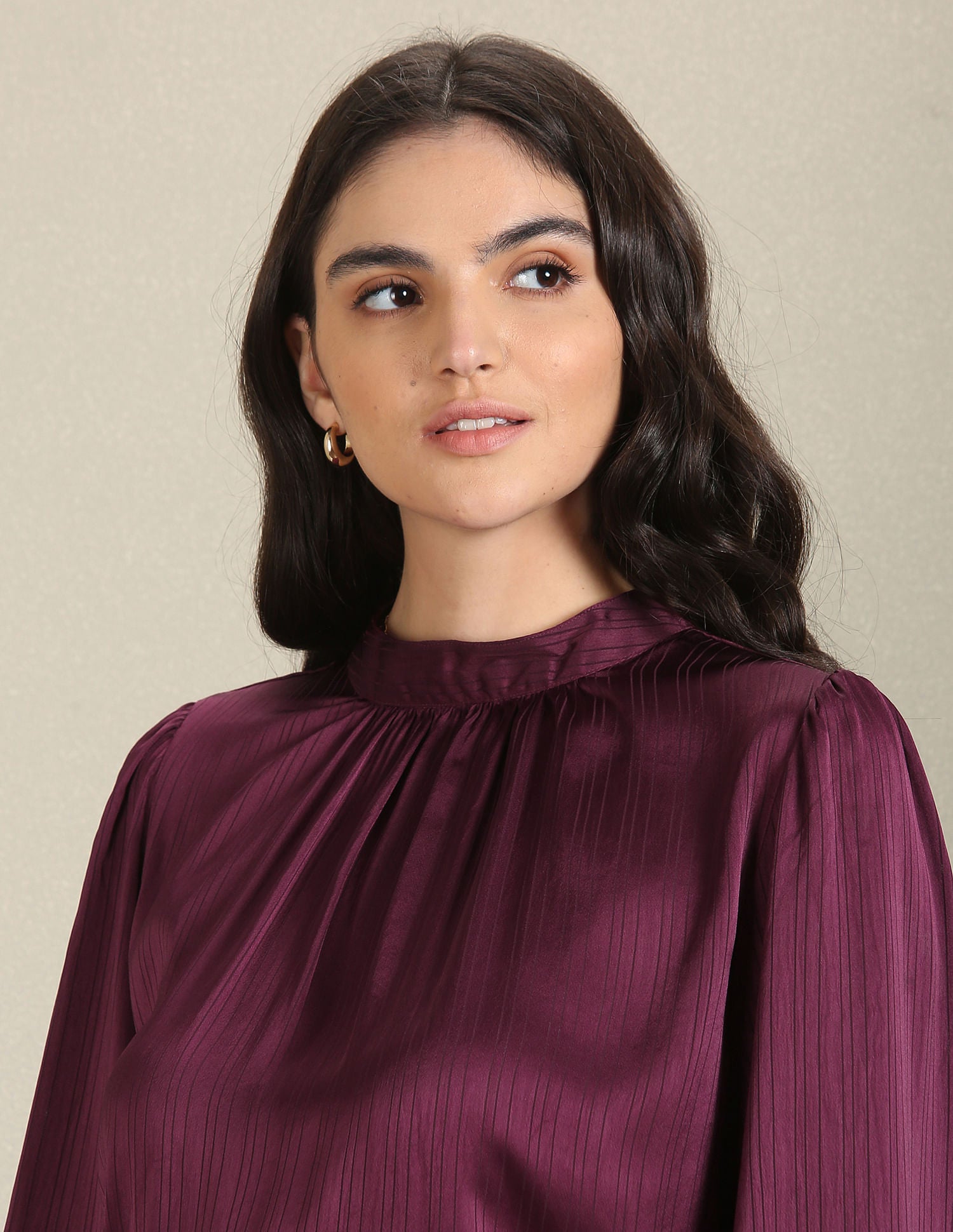 Long Sleeve Vertical Stripe Top Wine - U.S. POLO ASSN. | Large