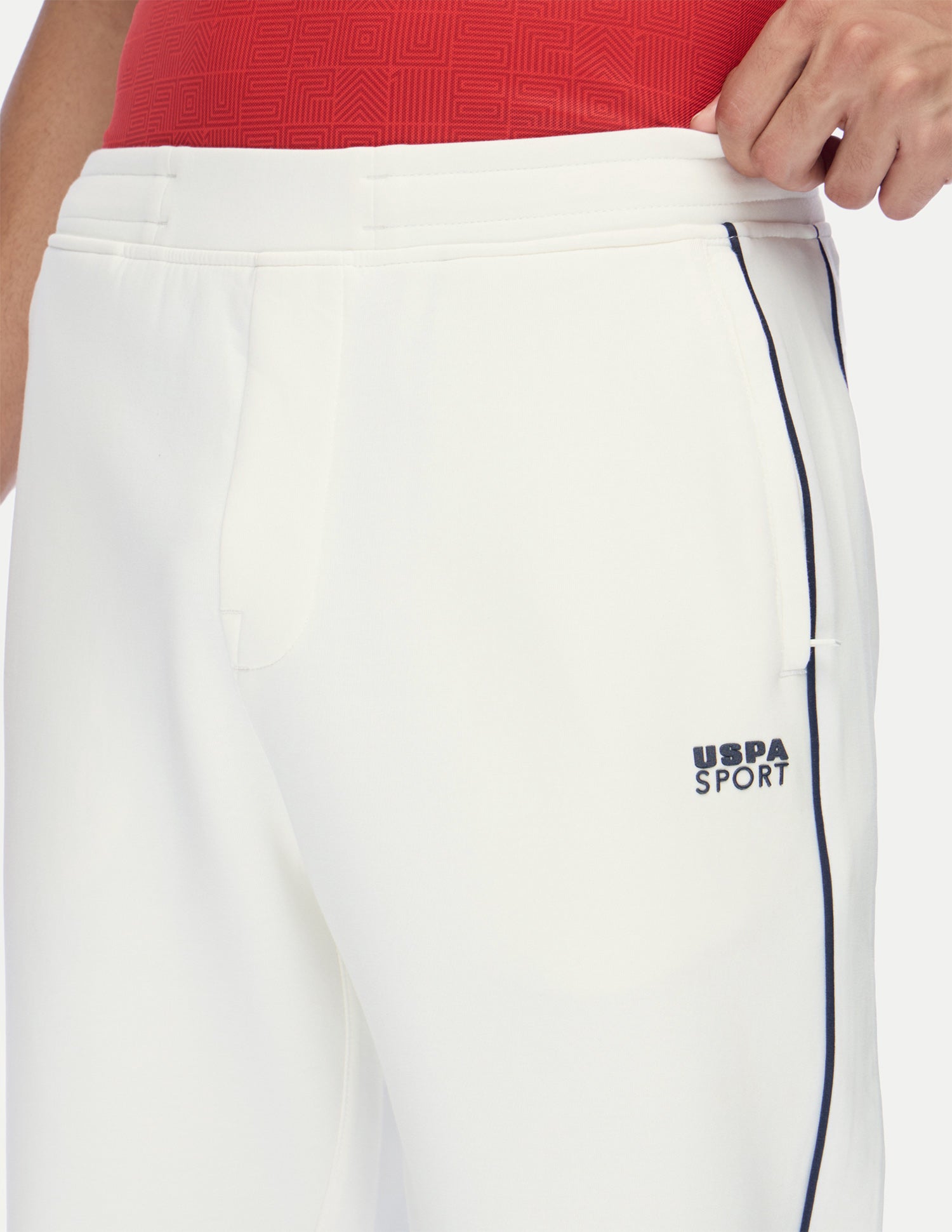 Mid Rise Regular Fit Active Track Pants White - U.S. Polo Assn. India | Large