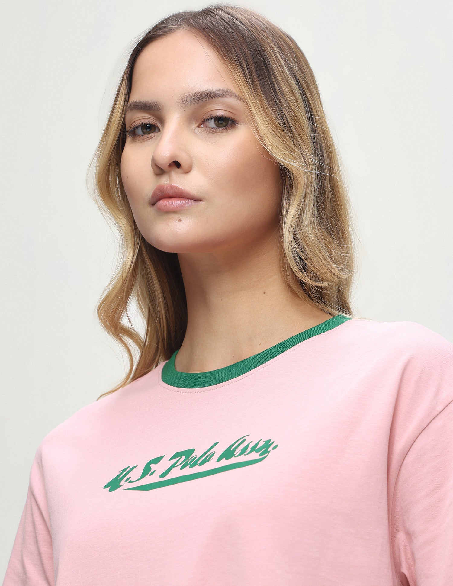 Brand Printed Oversized Fit T-Shirt Light Pink - U.S. Polo Assn. India | Large