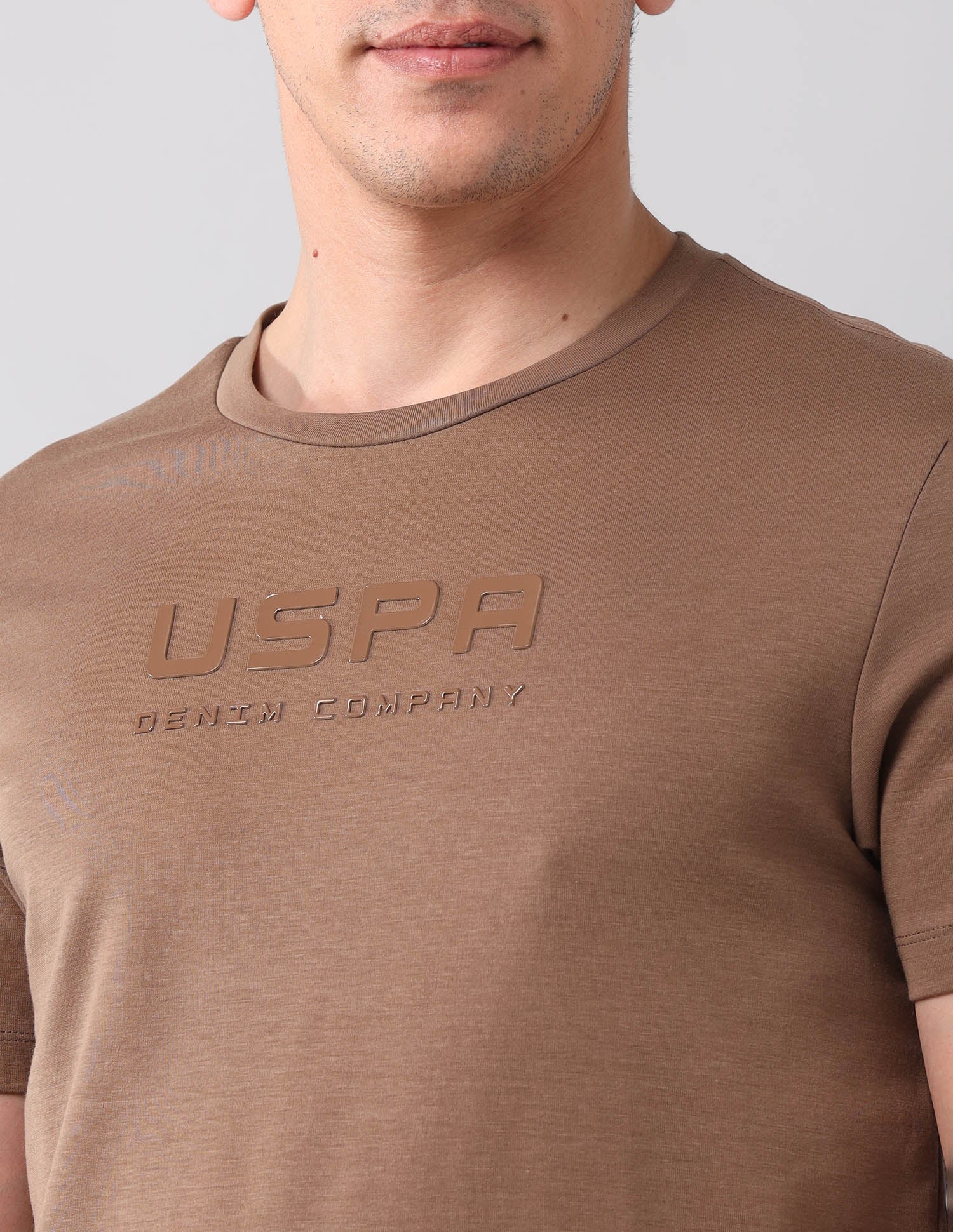 Brand Embossed Black Label T-Shirt Brown - U.S. Polo Assn. India | Large