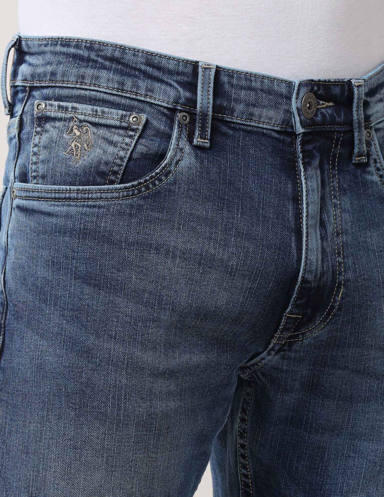 Harold Slim Straight Fit Blue Jeans Blue - U.S. POLO ASSN. | Large