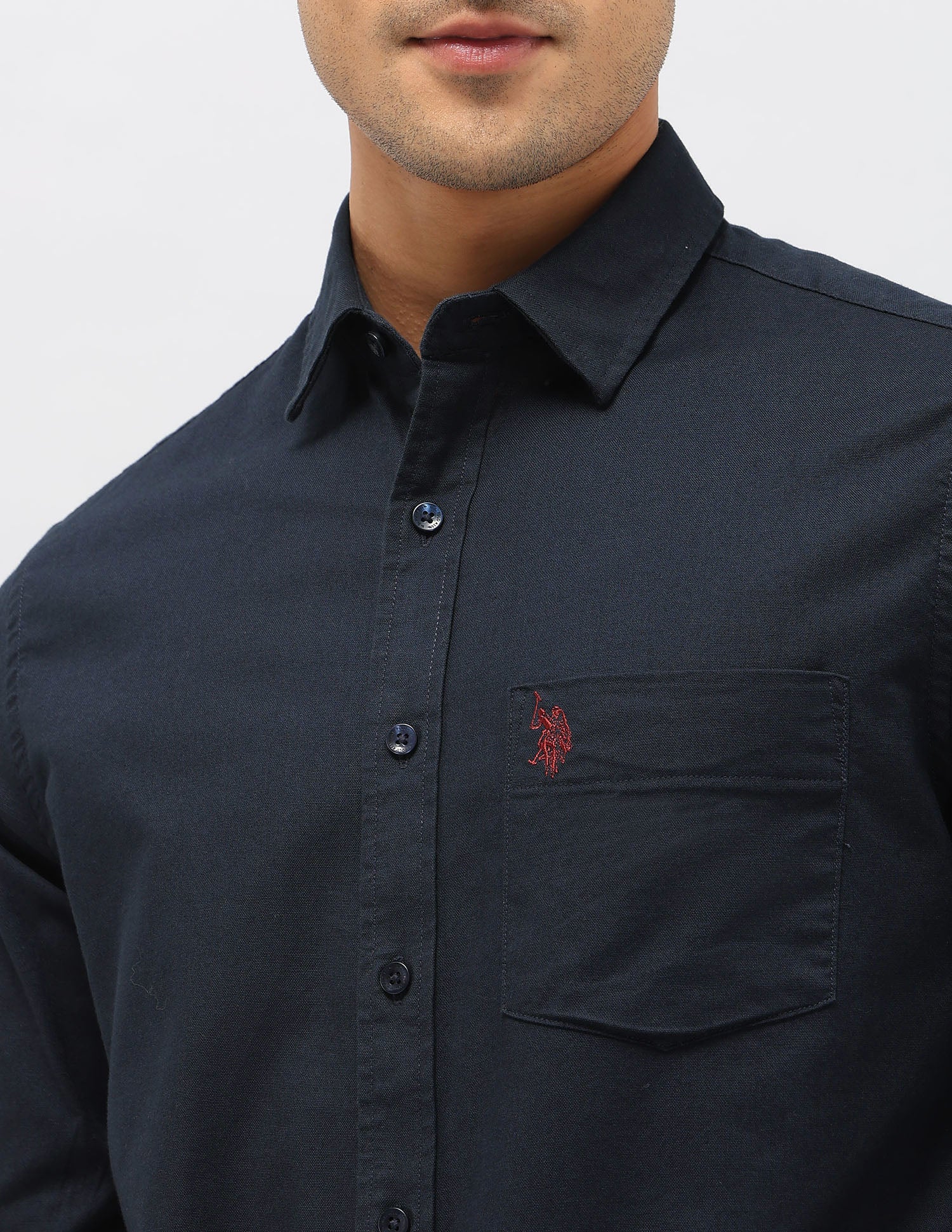 Tailored Fit Oxford Shirt Navy - U.S. Polo Assn. India | Large