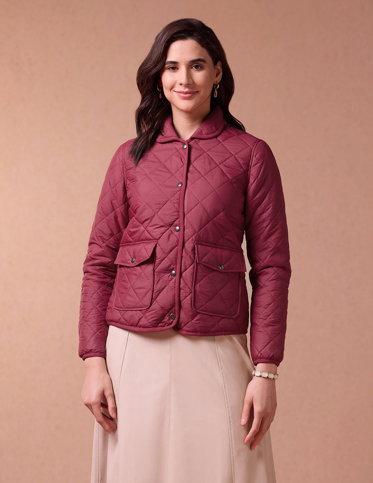 Spread Collar Puffer Jacket Cherry - U.S. POLO ASSN. | Large