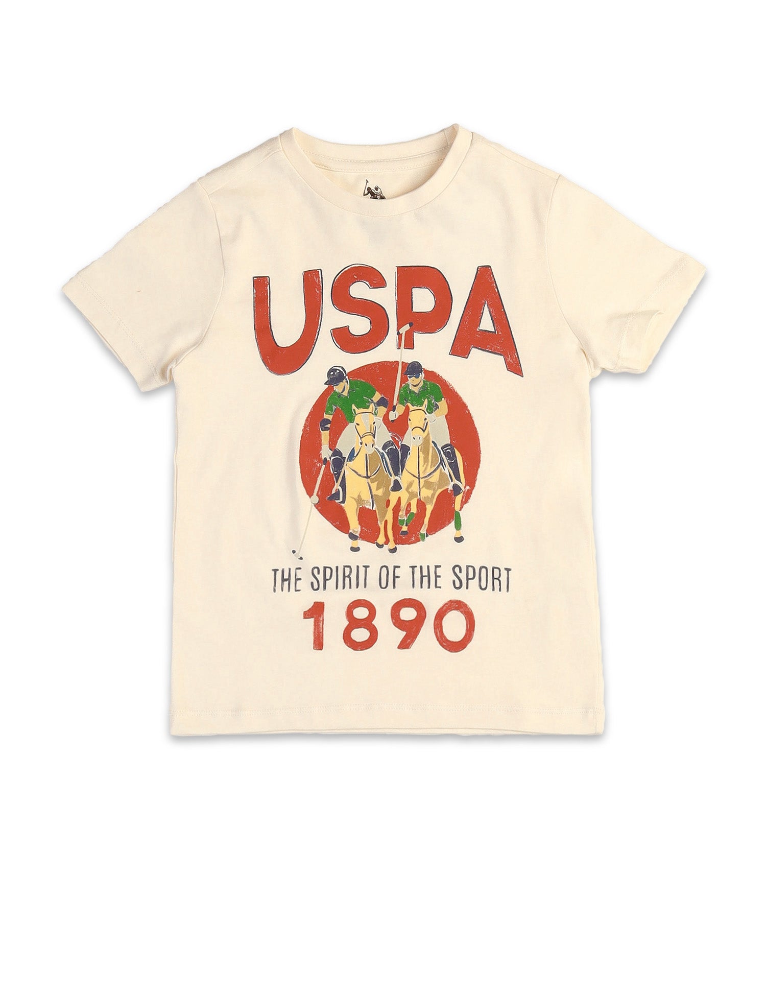 Boys Graphic Brand Printed T-Shirt Off White - U.S. POLO ASSN. | Large