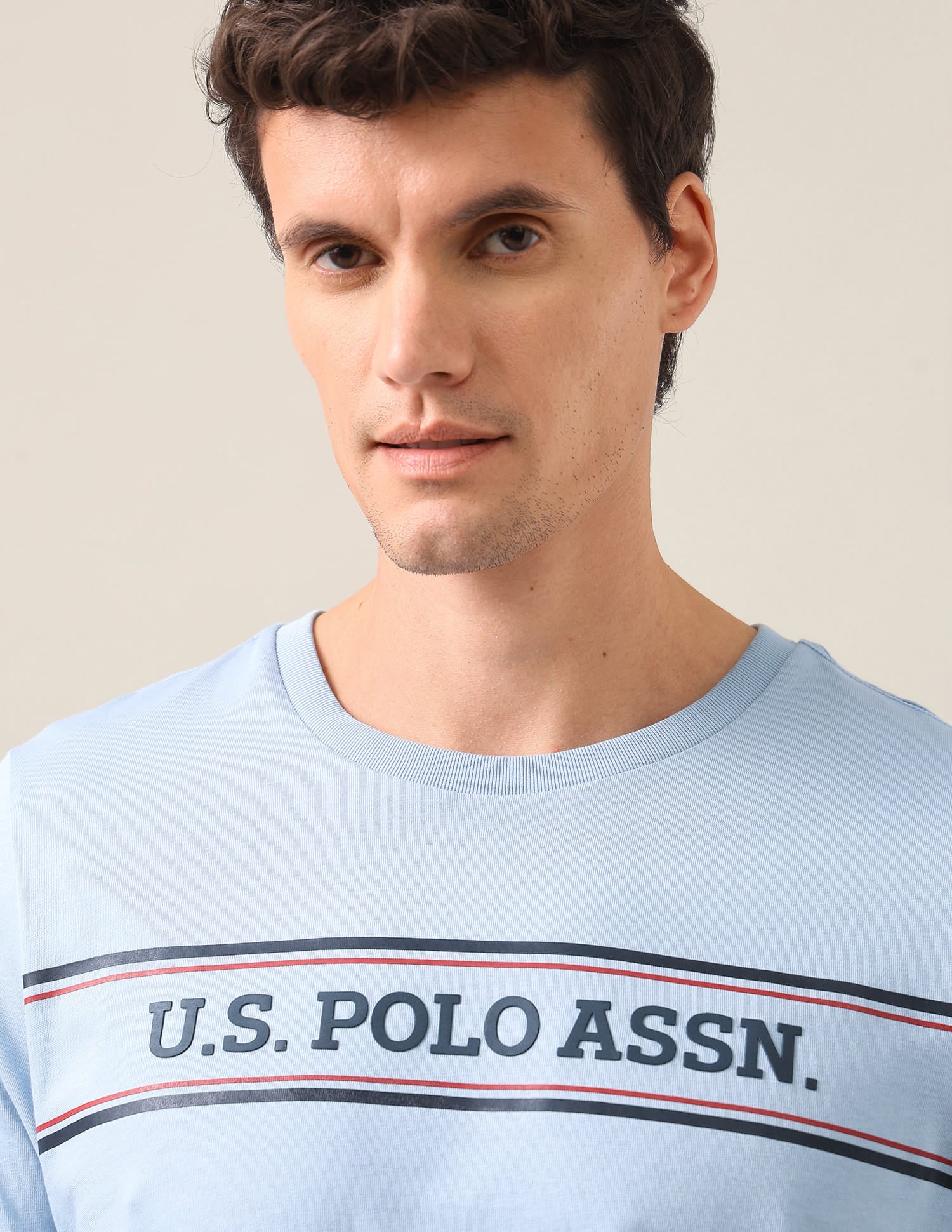 Brand Embossed Regular Fit T-Shirt Blue - U.S. Polo Assn. India | Large
