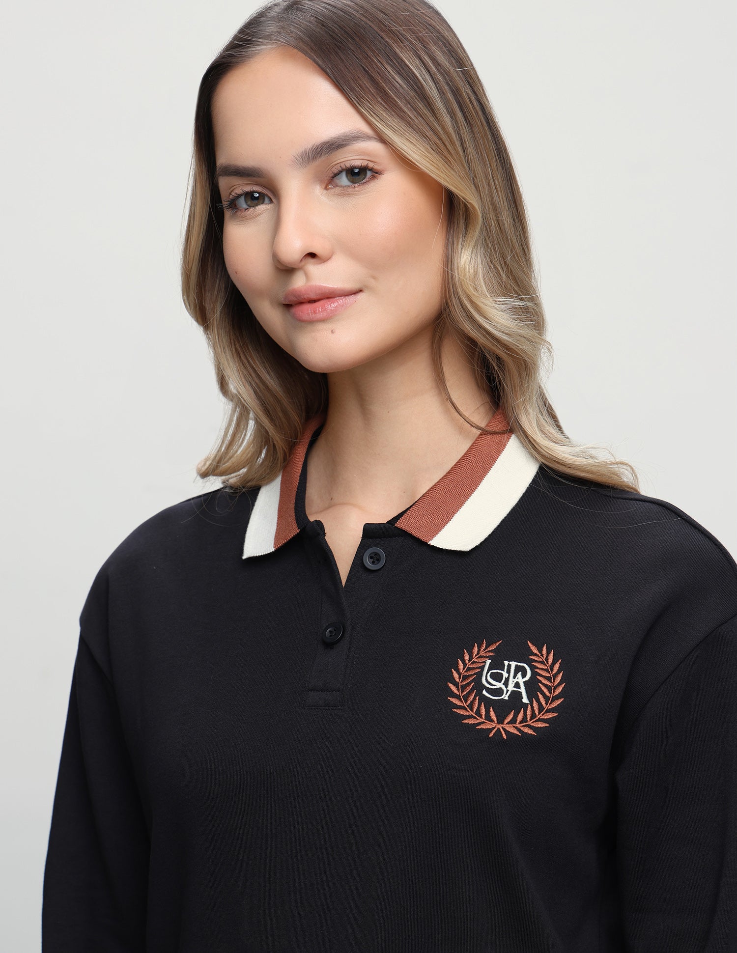 Solid Regular Fit Sweatshirt Black - U.S. Polo Assn. India | Large