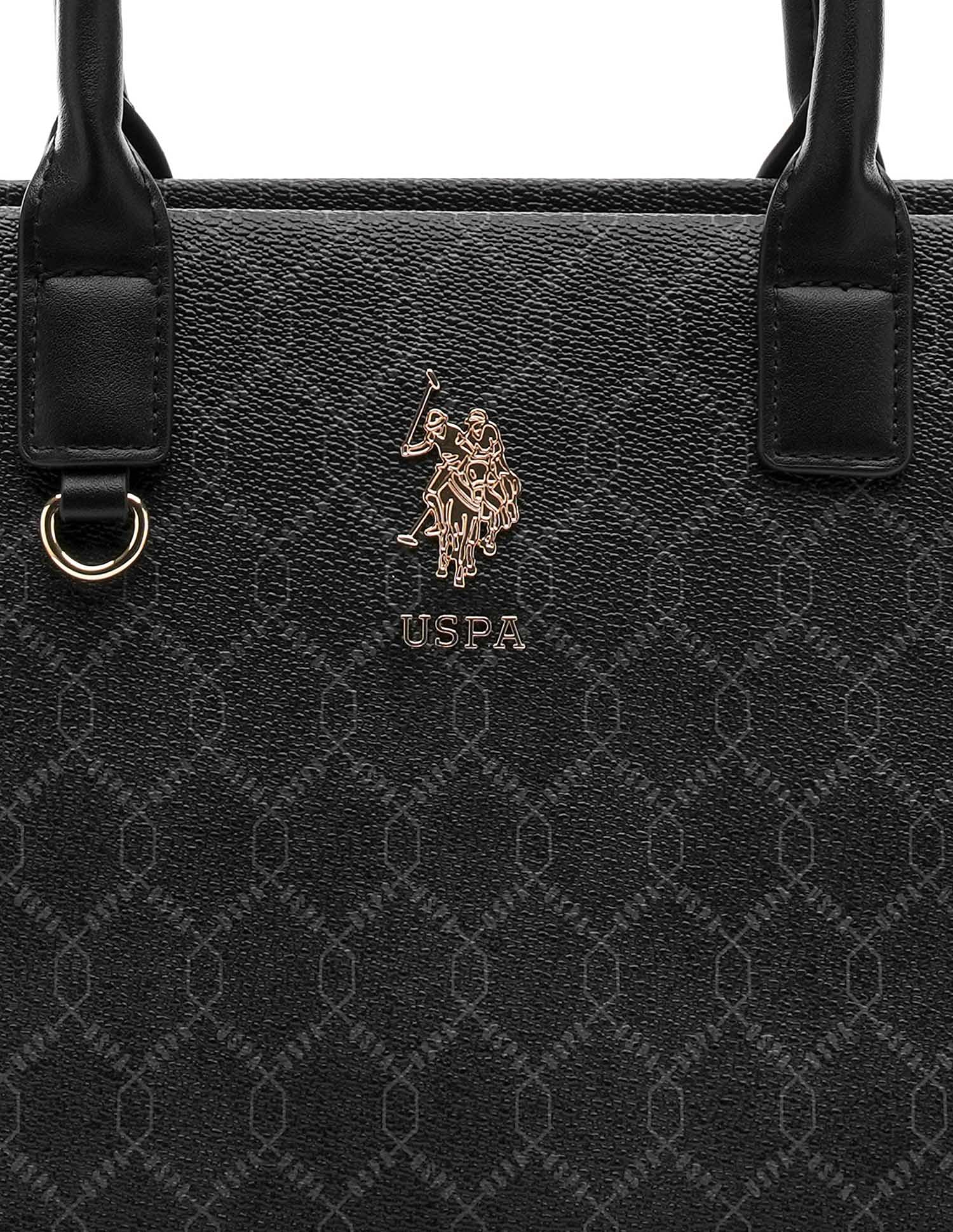 Scarlet Monogram Tote Handbag Black - U.S. POLO ASSN. | Large