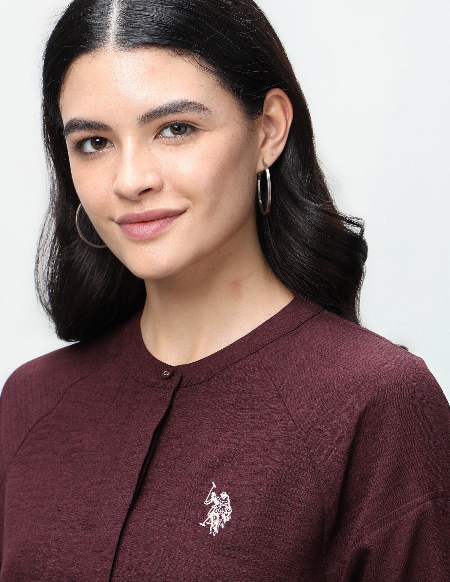 Solid Regular Fit Top Maroon - U.S. Polo Assn. India | Large