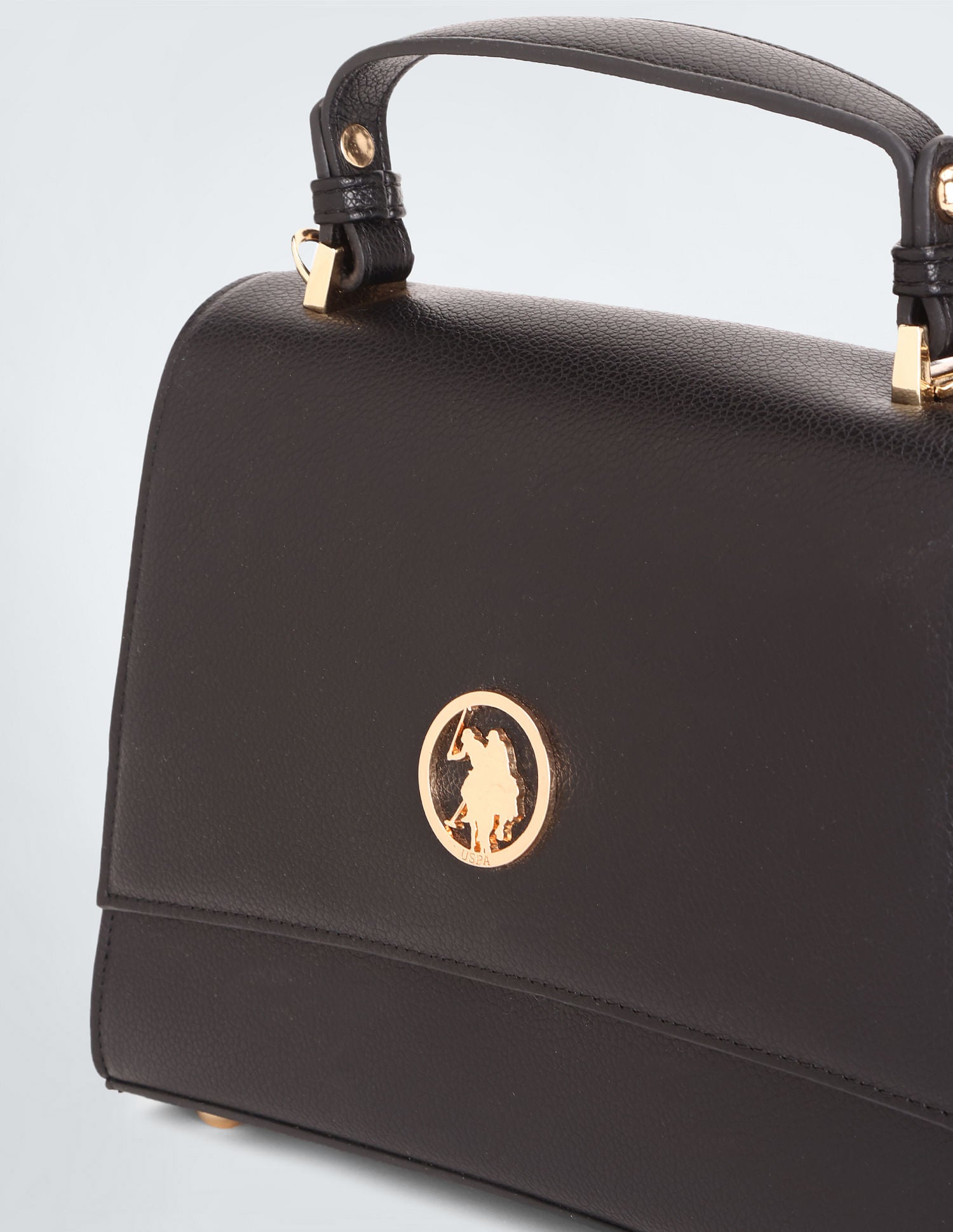 Flap Closure Metallic Logo Sling Bag Black - U.S. POLO ASSN. | Large