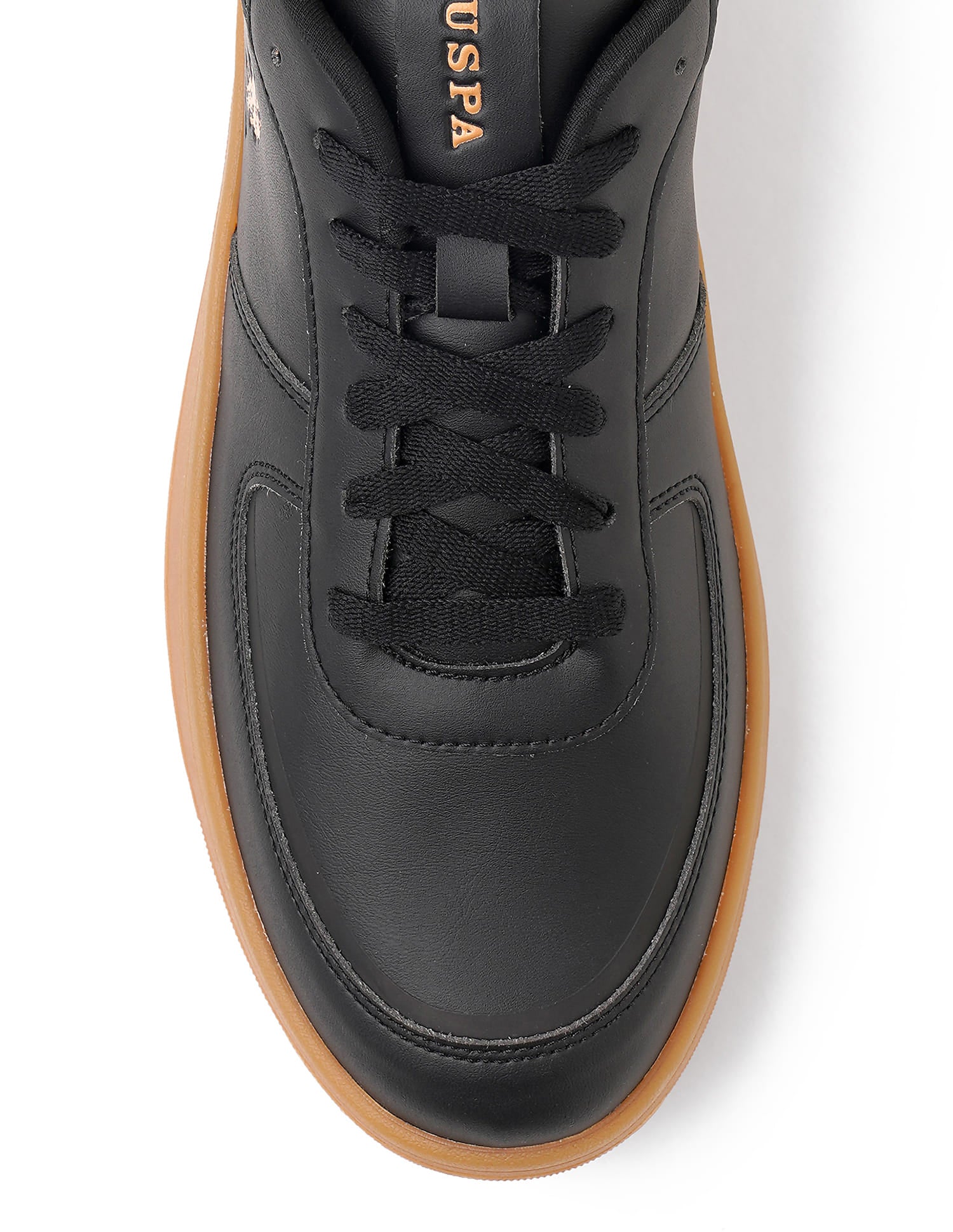 Men Reiner Black Retro Court Sneakers Black - U.S. Polo Assn. India | Large
