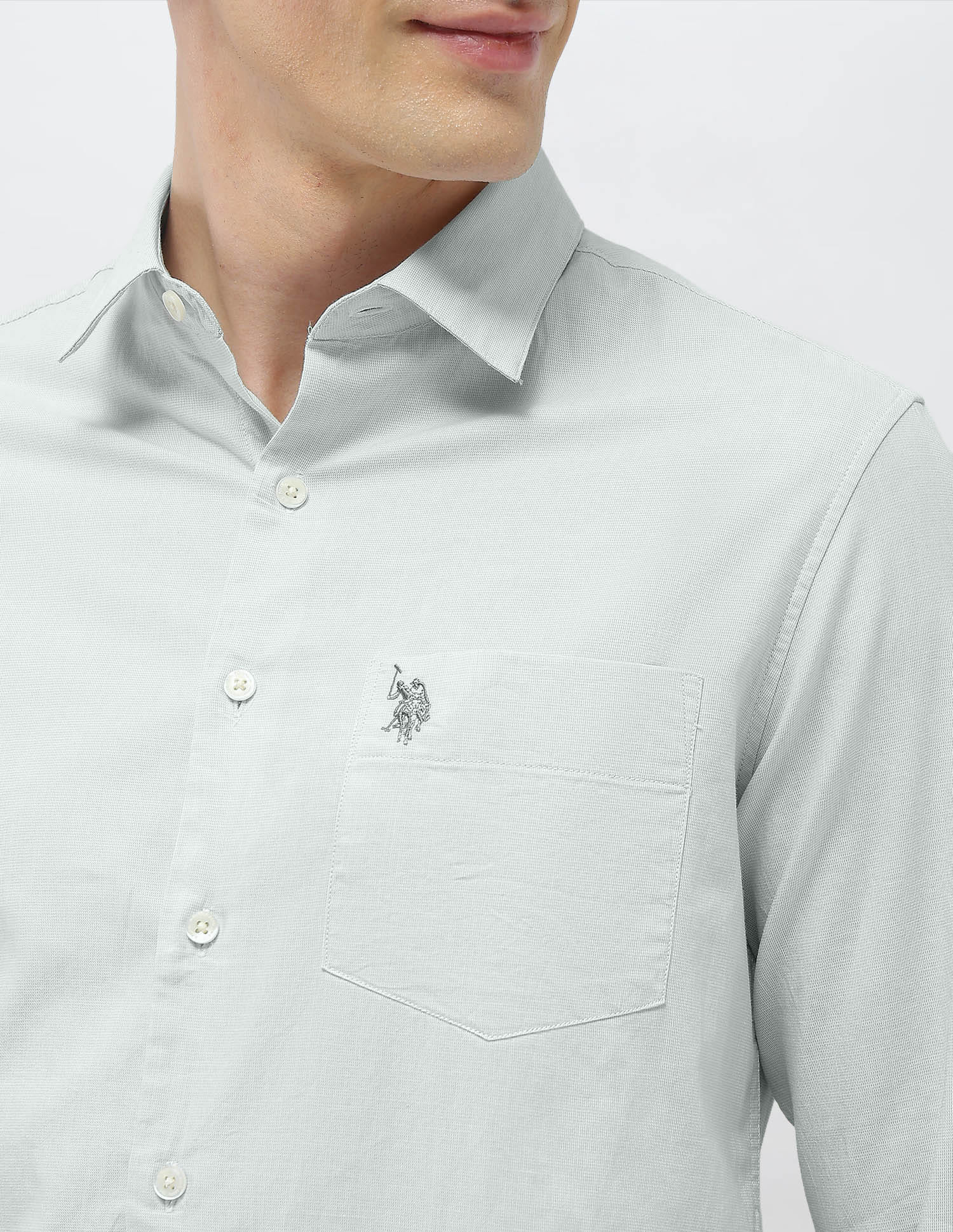 Casa De Campo Regular Fit Shirt Light Green - U.S. Polo Assn. India | Large