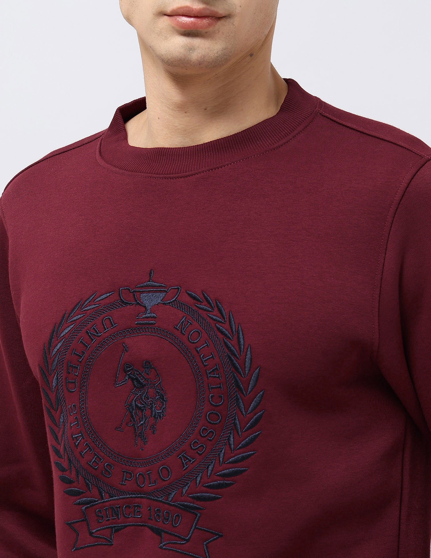 Graphic Brand Embroidered Regular Fit Sweatshirt Dark Red - U.S. POLO ASSN. | Large