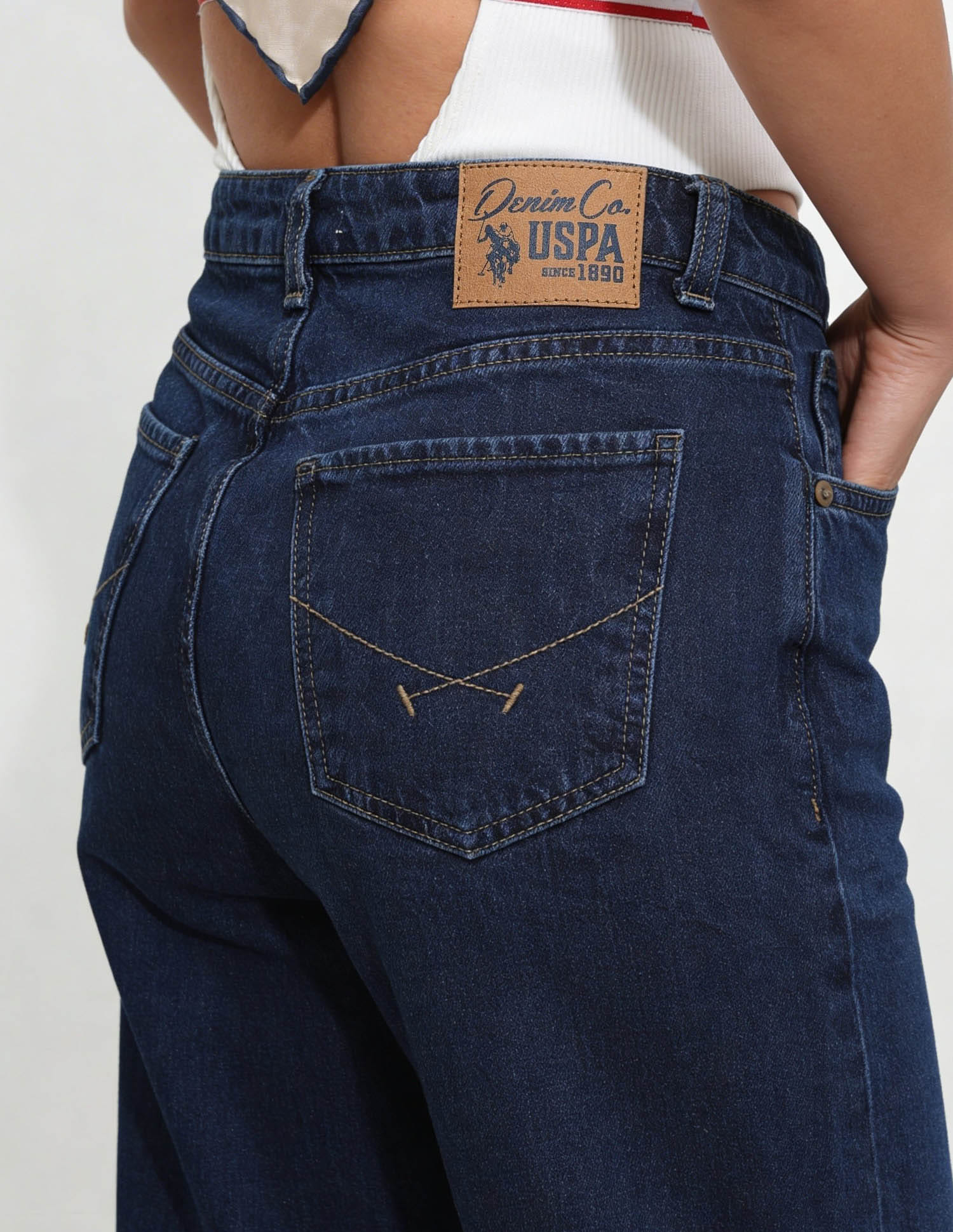 High Rise Flared Fit Jeans Blue - U.S. Polo Assn. India | Large