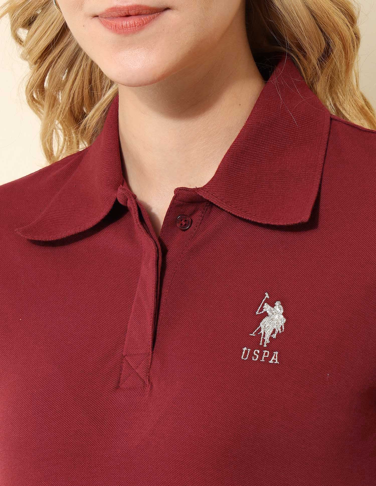Regular Fit Solid Polo Shirt Maroon - U.S. POLO ASSN. | Large