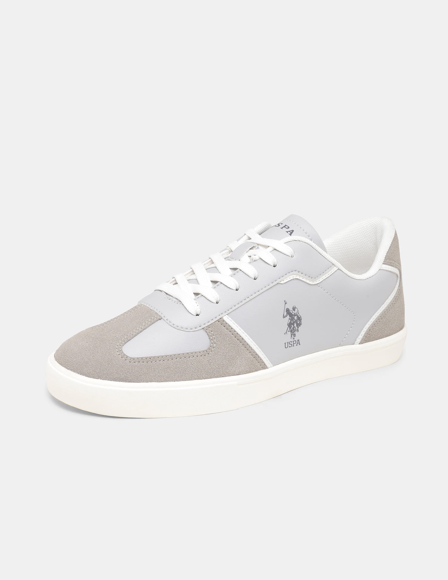 Men Colour Blocked Suede Oberon Sneakers Grey - U.S. Polo Assn. India | Large