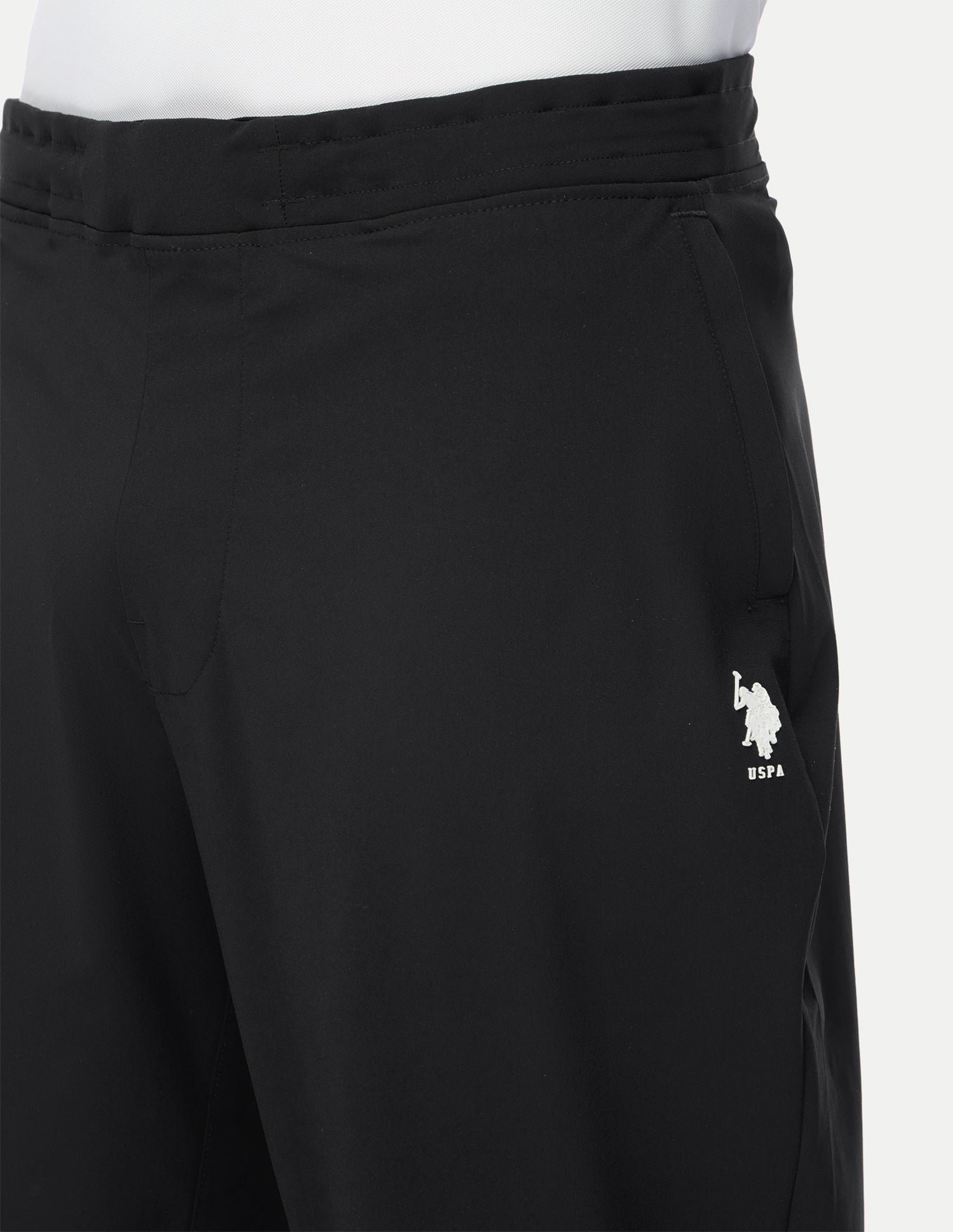 Mid Rise Regular Fit Active Track Pants Black - U.S. Polo Assn. India | Large