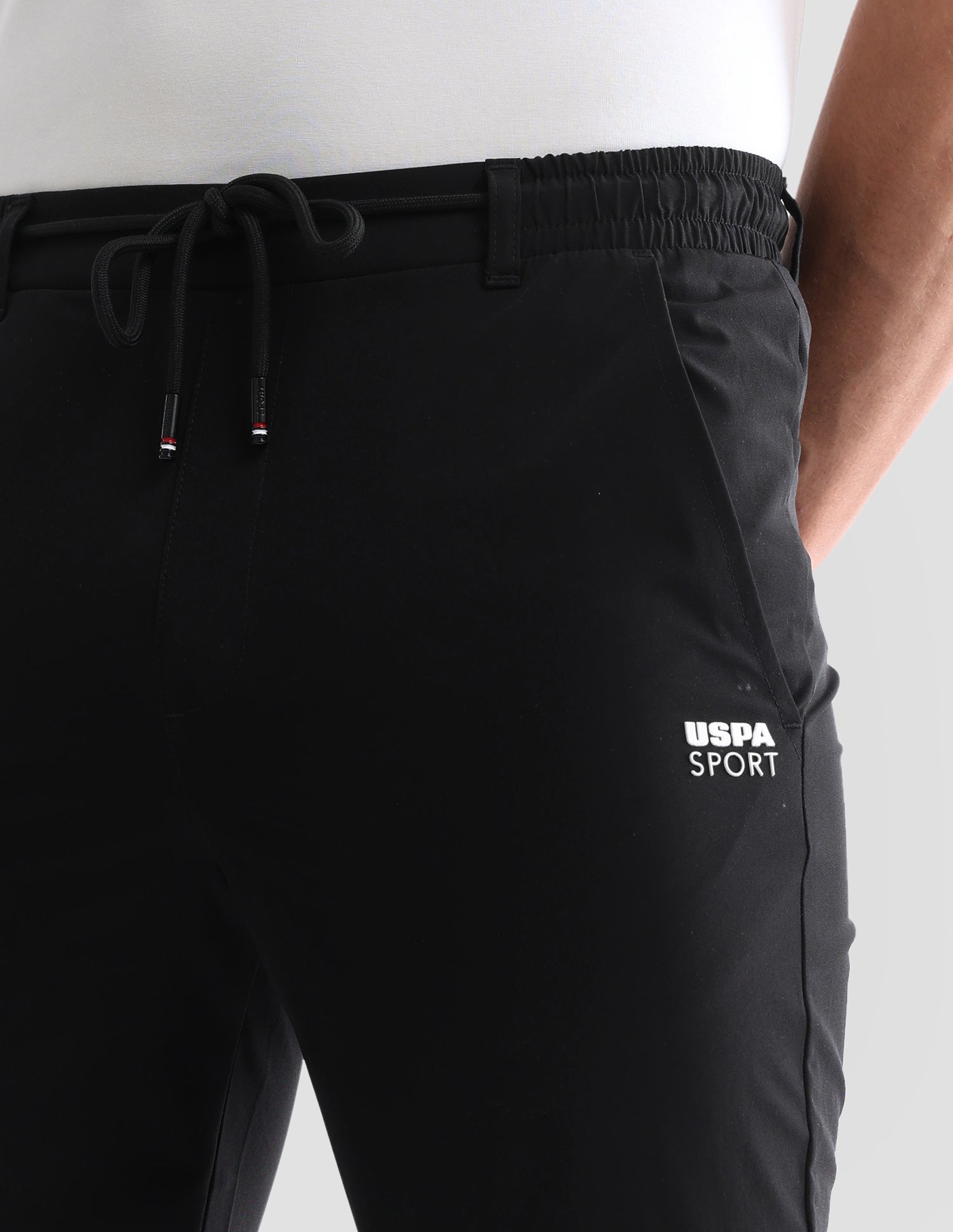 Mid Rise Regular Fit Active Track Pants Black - U.S. Polo Assn. India | Large