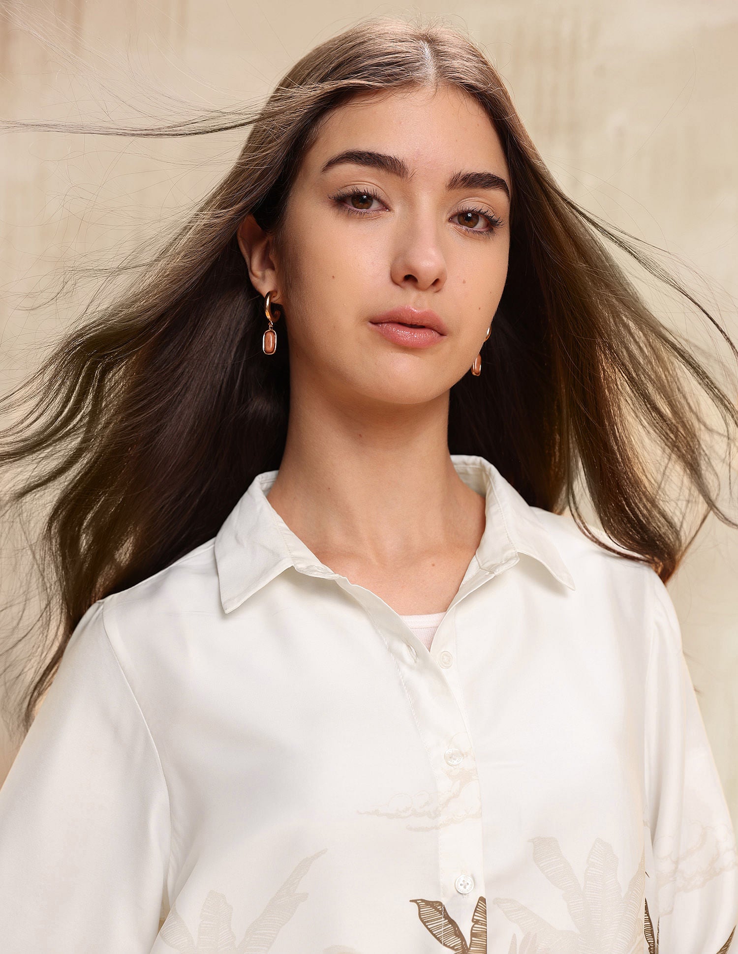 Floral Printed Regular Fit Shirt Brown - U.S. POLO ASSN. | Large