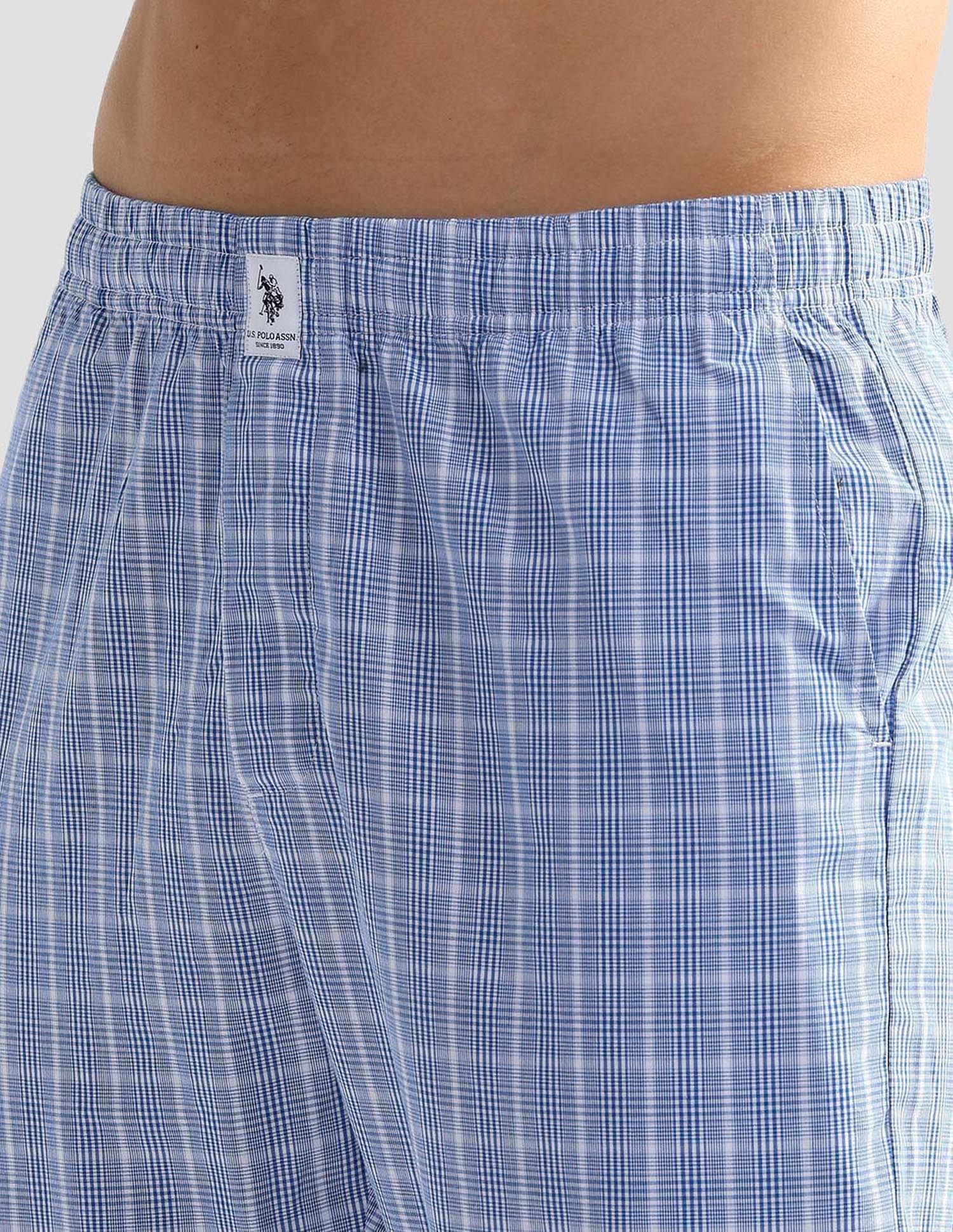 All Over Check OELP5 Lounge Track Pants - Pack Of 1 White Blue Navy - U.S. POLO ASSN. | Large