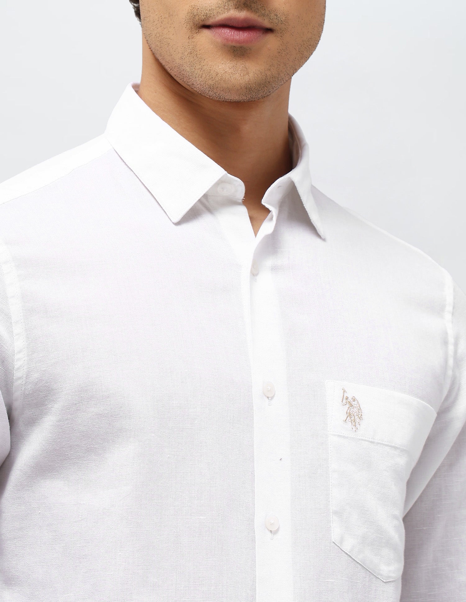 Solid Tailored Fit Shirt White - U.S. POLO ASSN. | Large