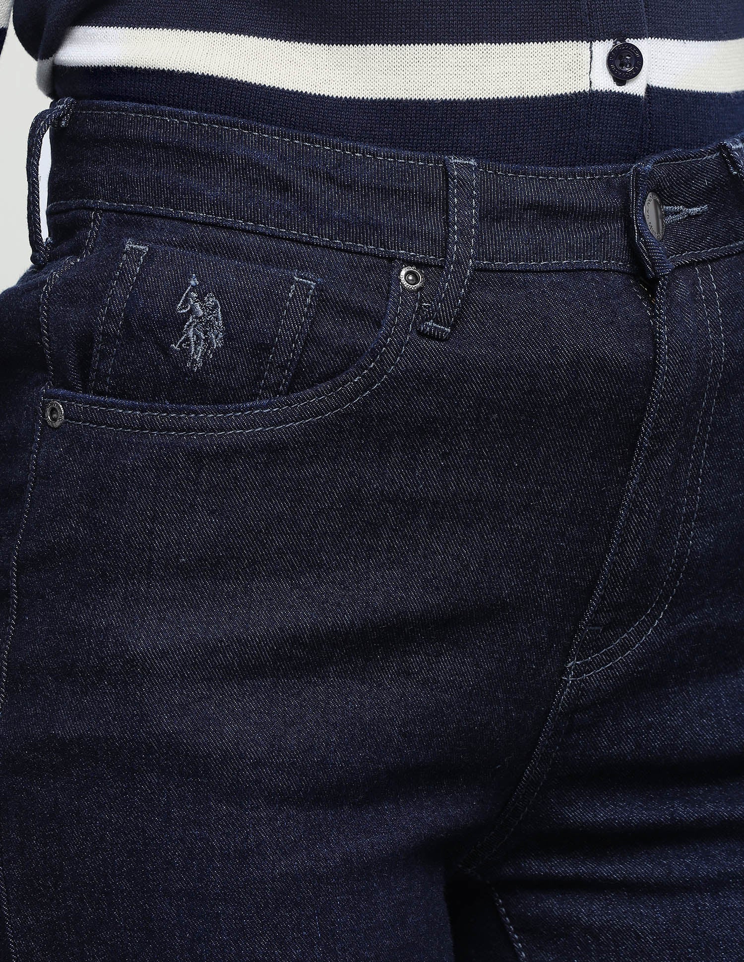 Straight Fit Blue Jeans Dark Blue - U.S. Polo Assn. India | Large