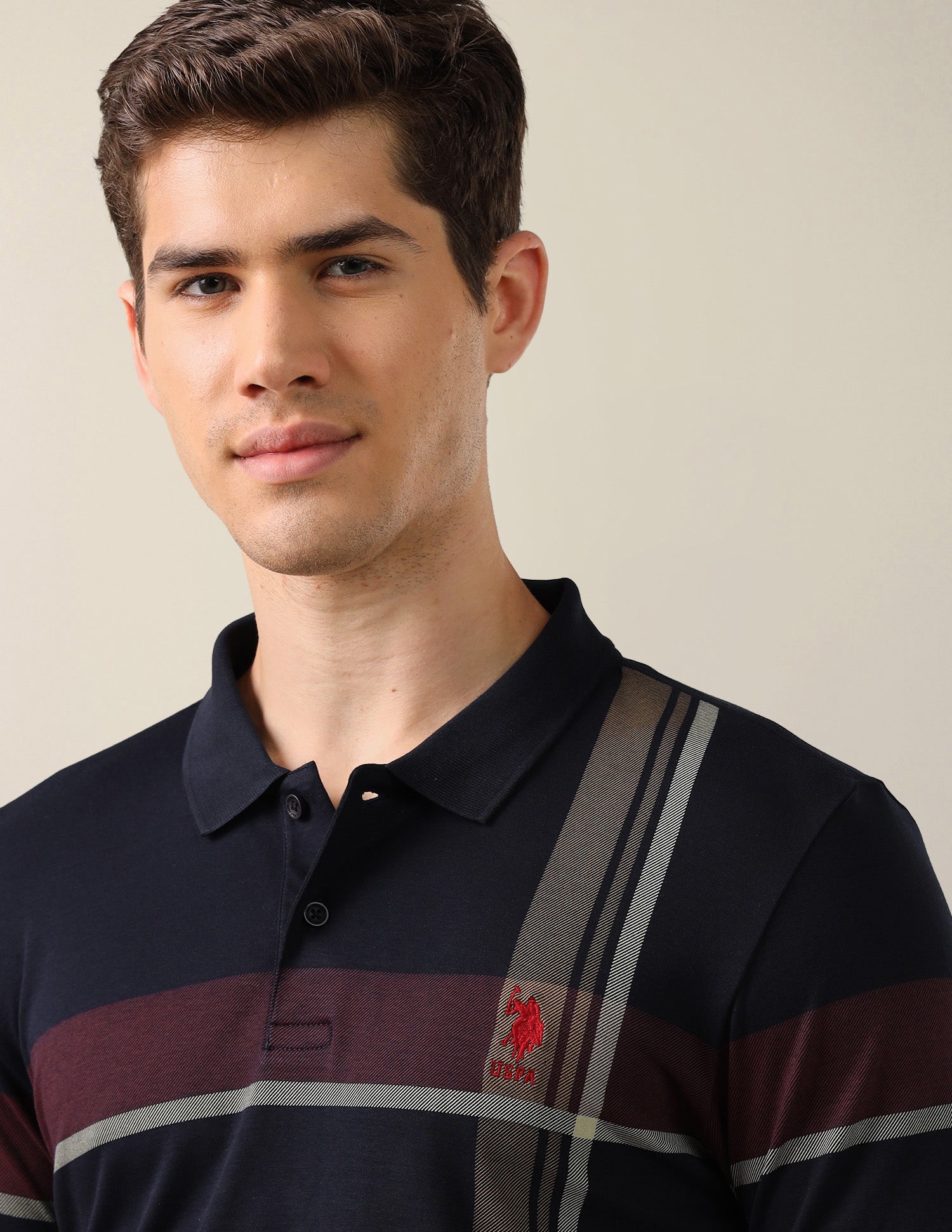 Solid Slim Fit Polo Shirt Navy - U.S. Polo Assn. India | Large