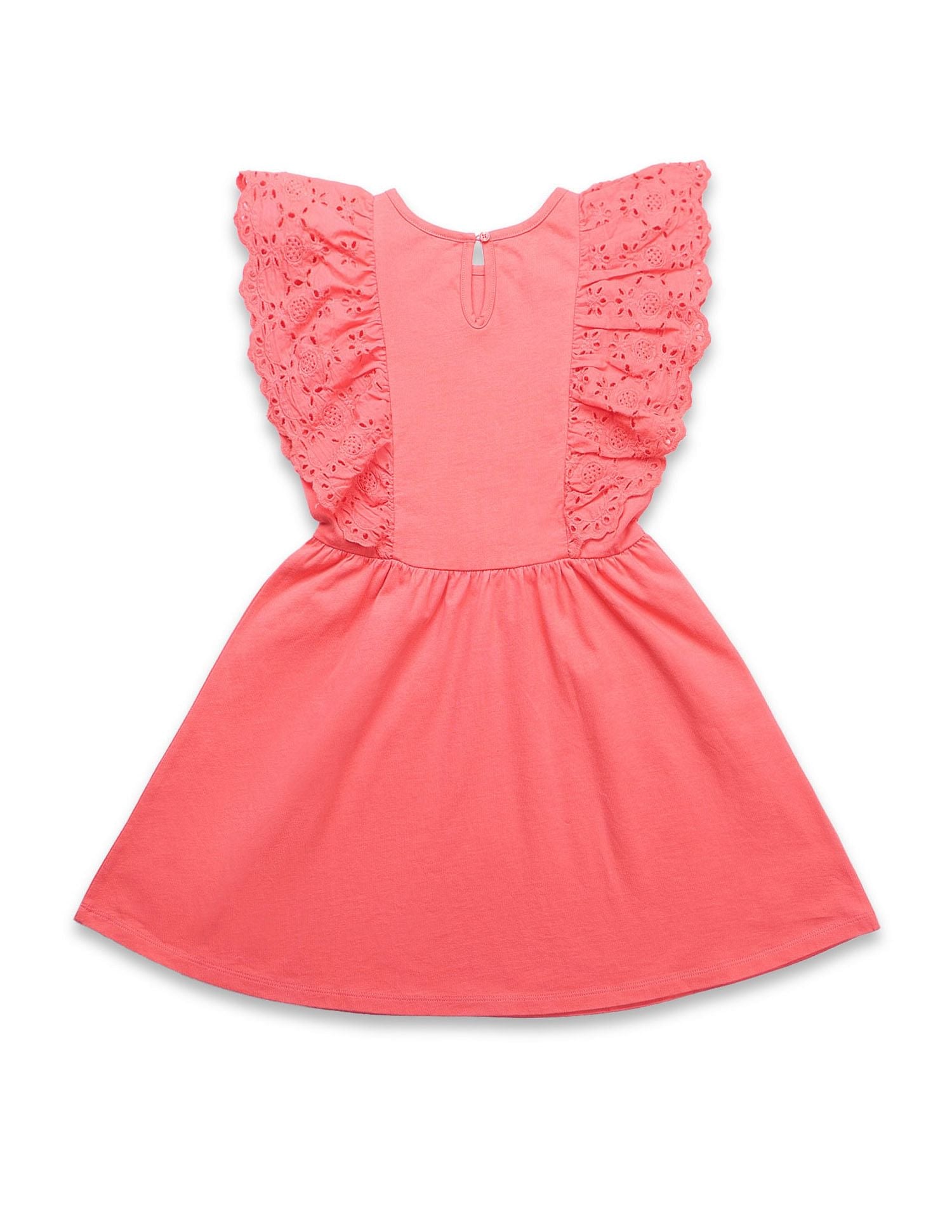 Girls Schiffli Fit And Flare Dress Coral - U.S. POLO ASSN. | Large