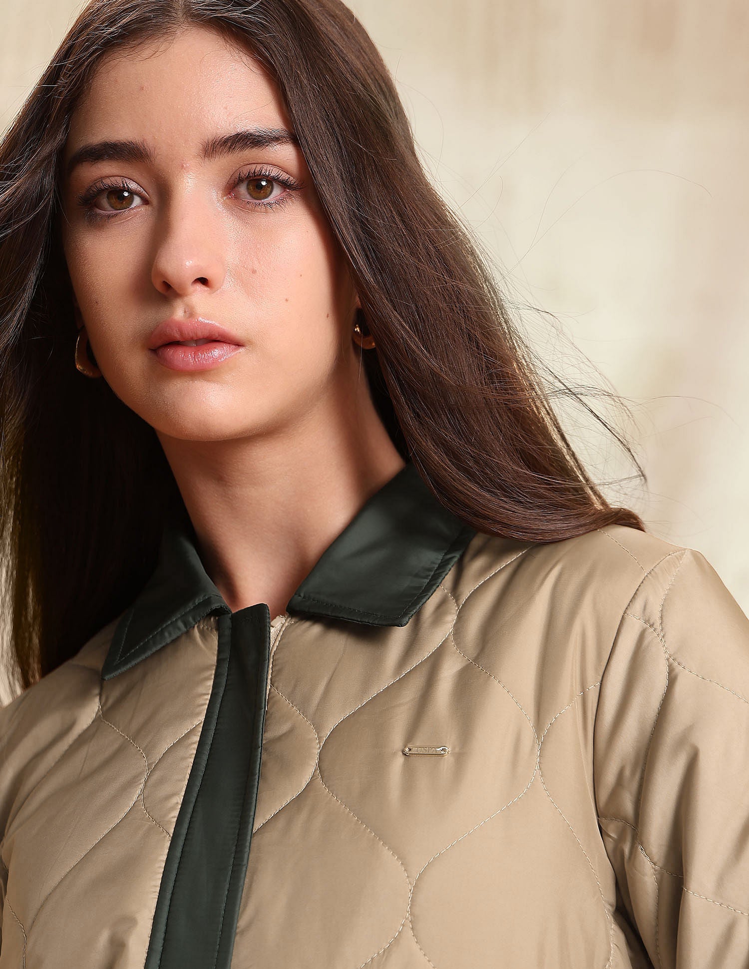 Regular Fit Quilted Jacket Beige - U.S. POLO ASSN. | Large