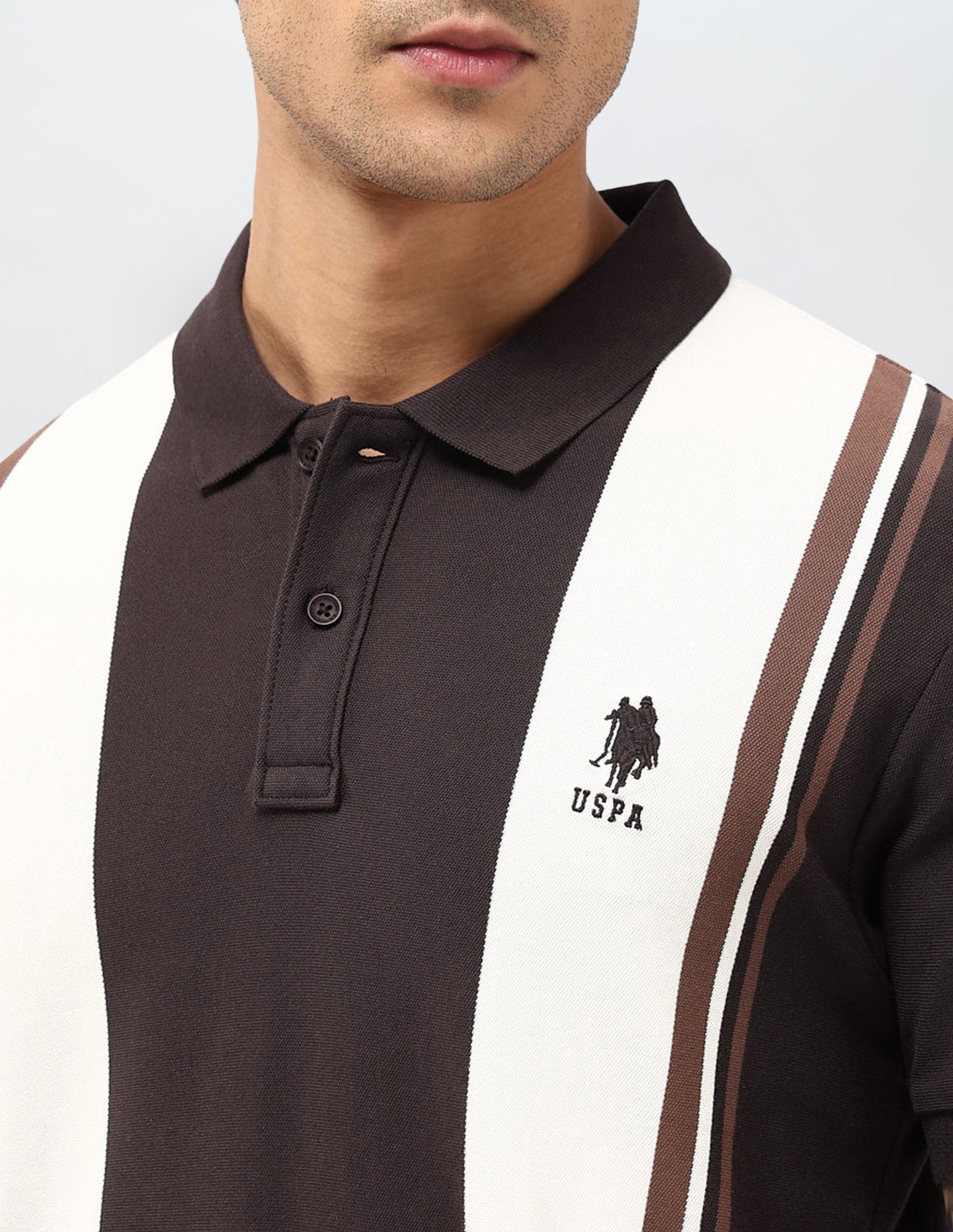 Colorblocked Regular Fit Polo Shirt Dark Brown - U.S. POLO ASSN. | Large