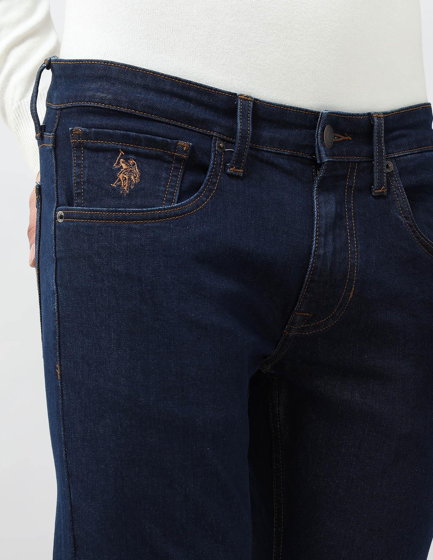 Brandon Slim Tapered Fit Mid Rise Jeans Indigo - U.S. POLO ASSN. | Large