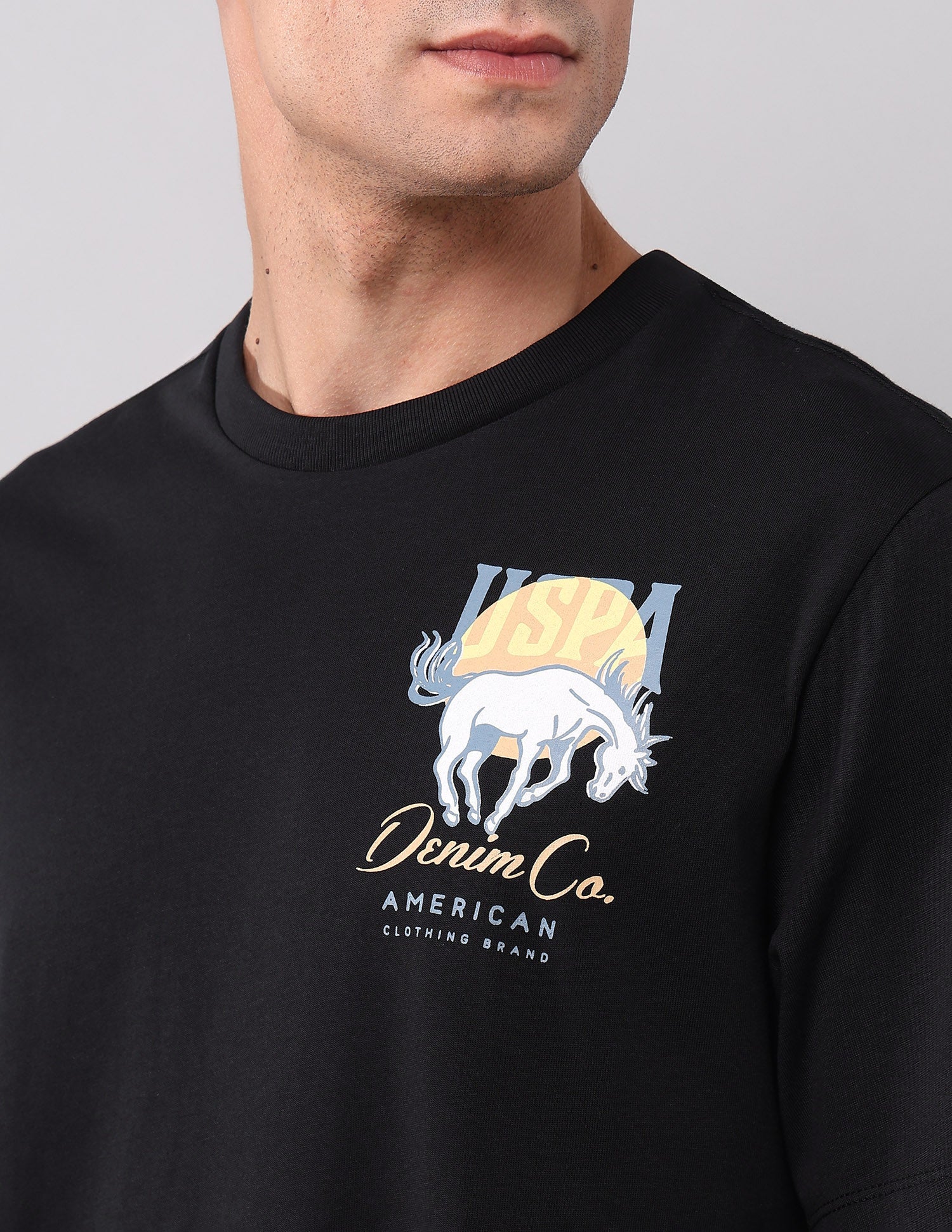 Brand Printed Muscle Fit T-Shirt Black - U.S. POLO ASSN. | Large