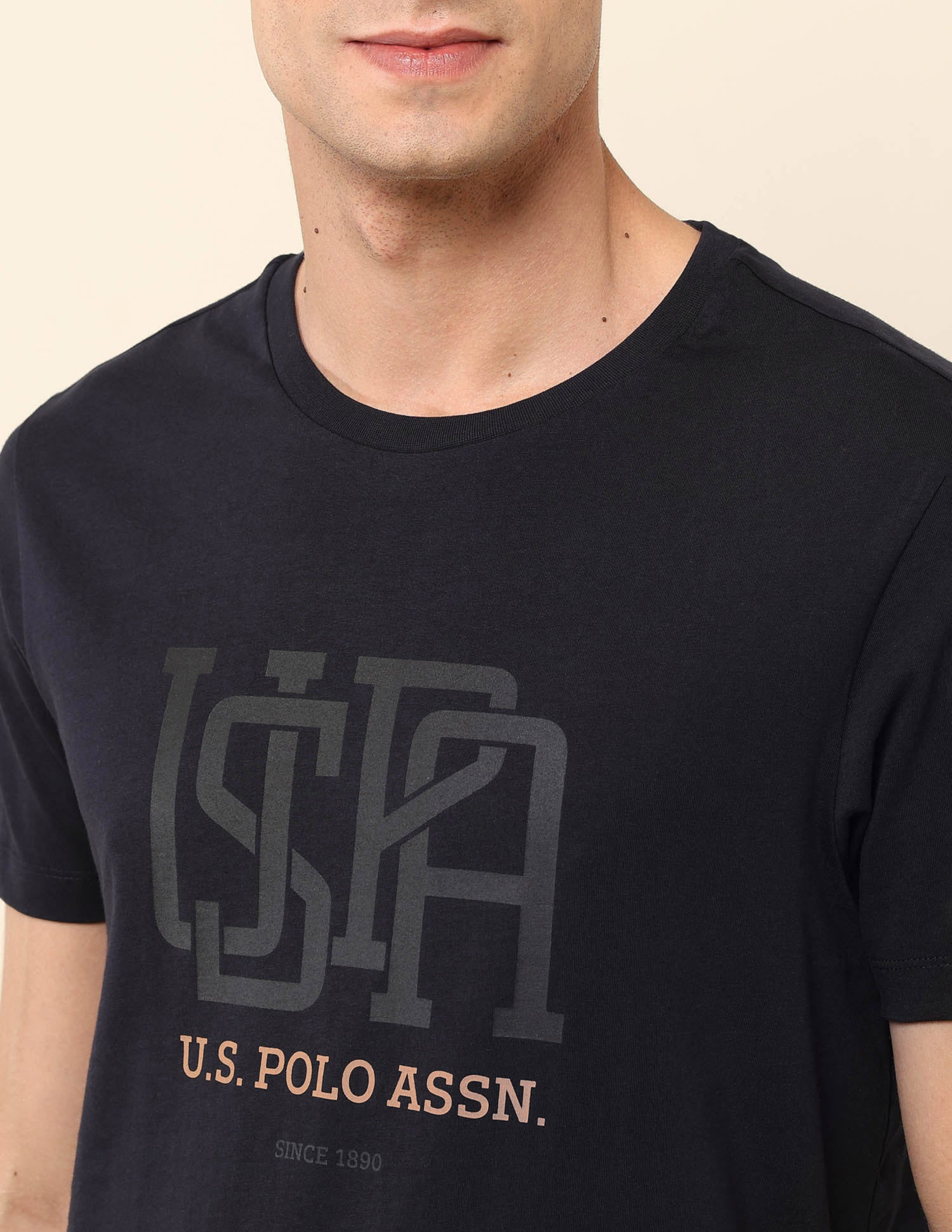 Pure Cotton Slim Fit T- Shirt Navy - U.S. Polo Assn. India | Large