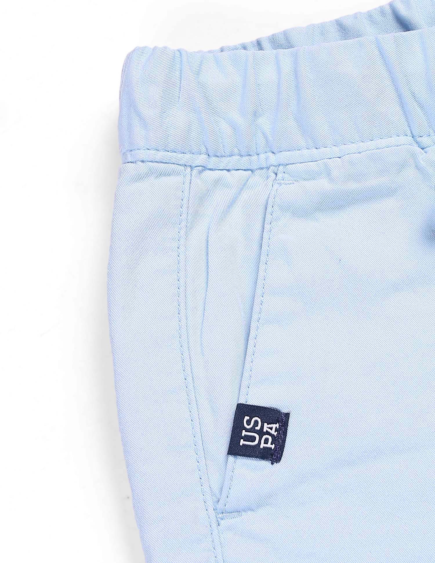 Boys Solid Twill Shorts Light Blue - U.S. POLO ASSN. | Large