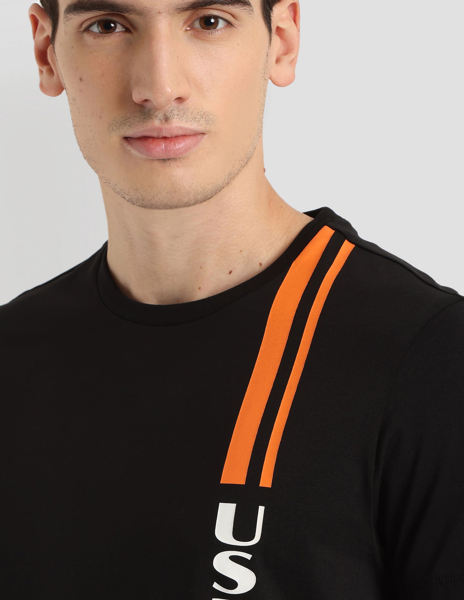Brand Print Sport T-Shirt Black - U.S. Polo Assn. India | Large