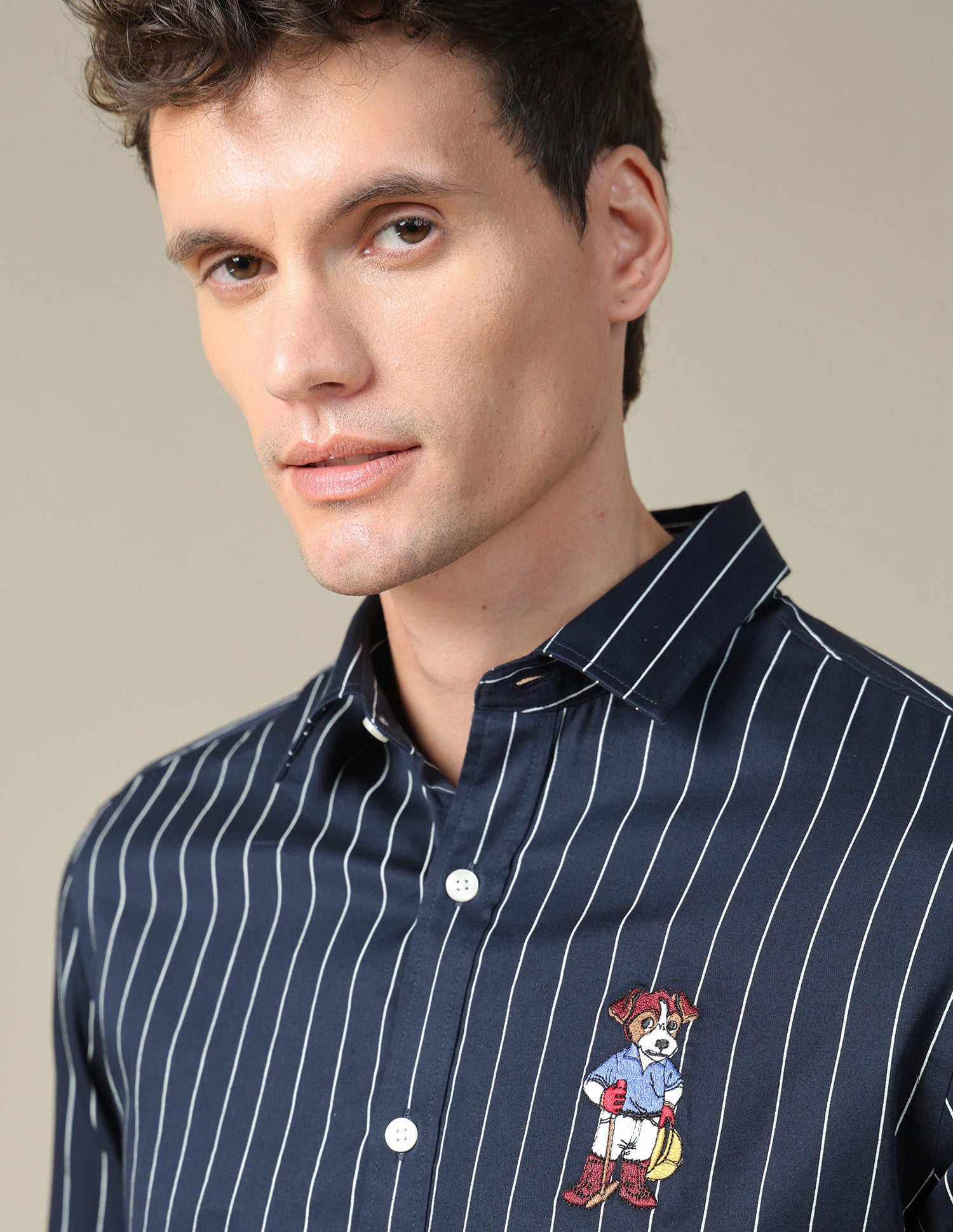 Tailored Fit Vertical Striped Shirt Navy - U.S. Polo Assn. India | Large