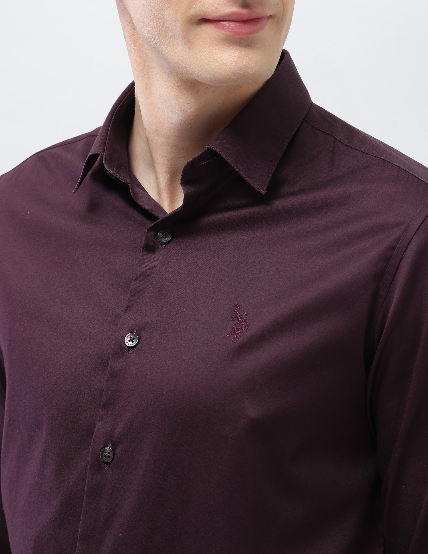 Solid Tailored Fit Shirt Wine - U.S. Polo Assn. India | Large