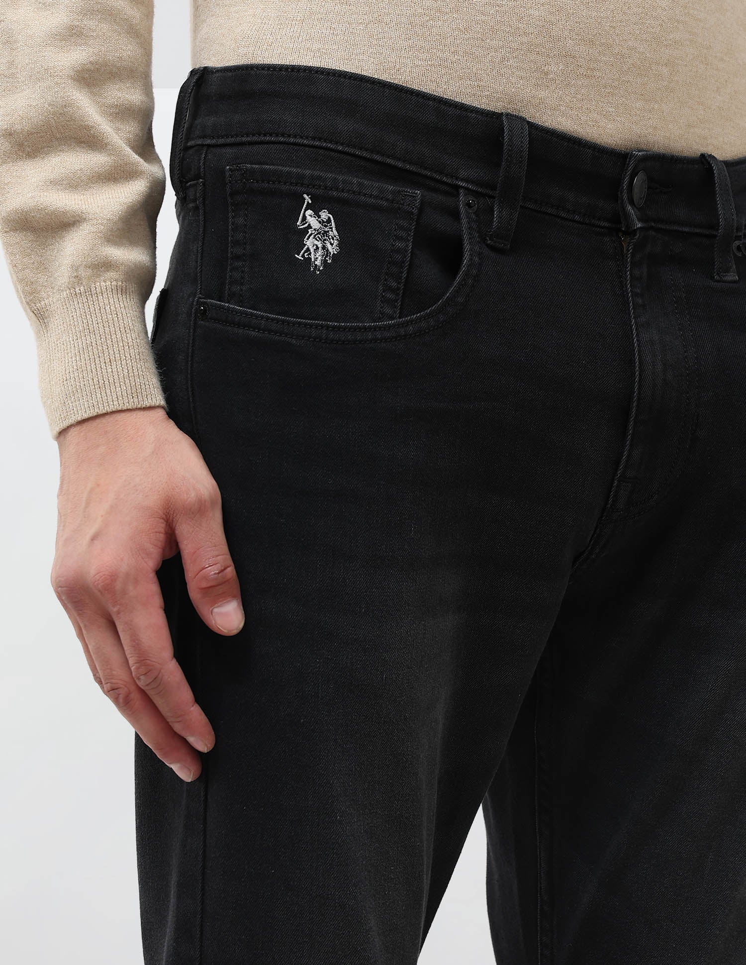 Henry Tapered Fit Whiskered Jeans Black - U.S. POLO ASSN. | Large