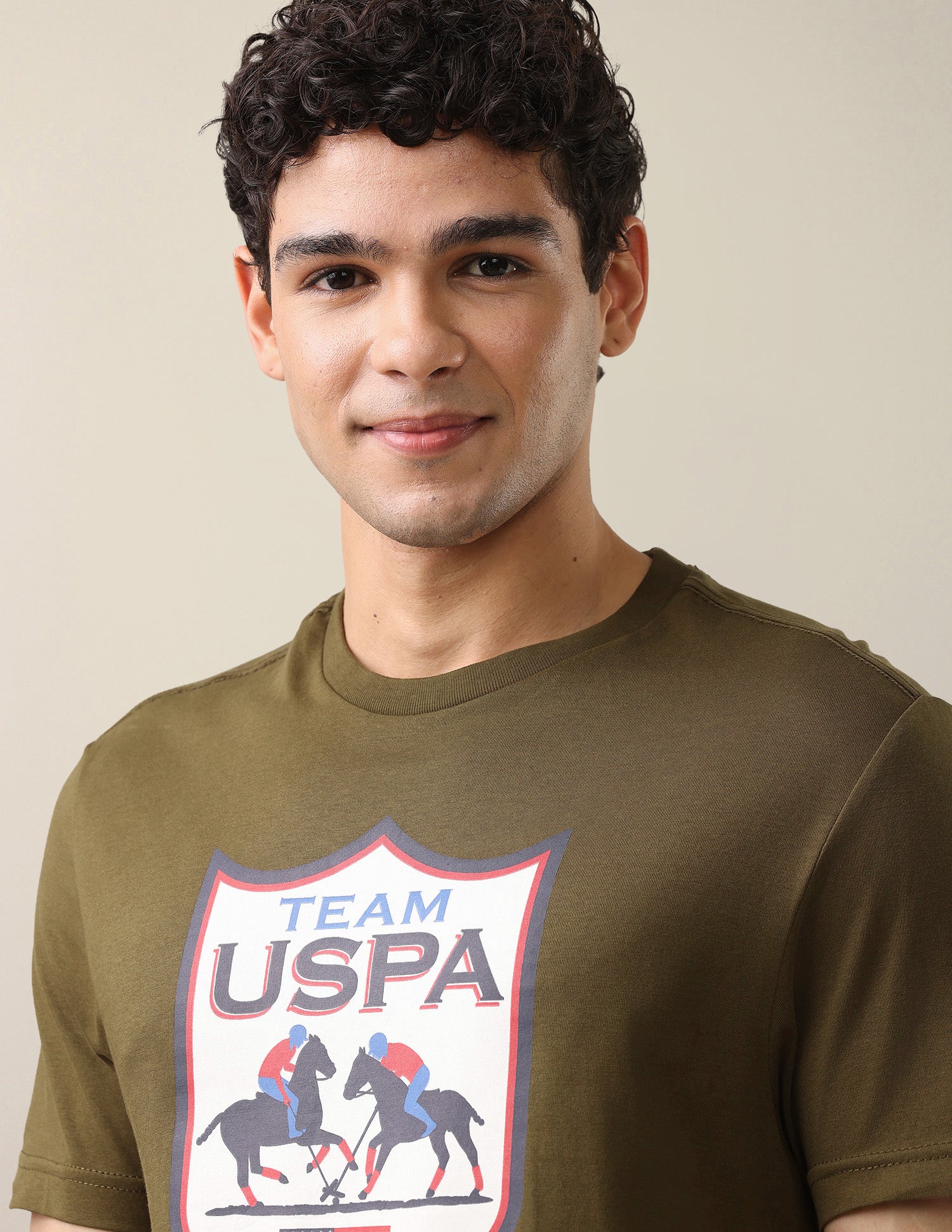 Graphic Brand Printed Regular Fit T-Shirt Olive - U.S. Polo Assn. India | Large