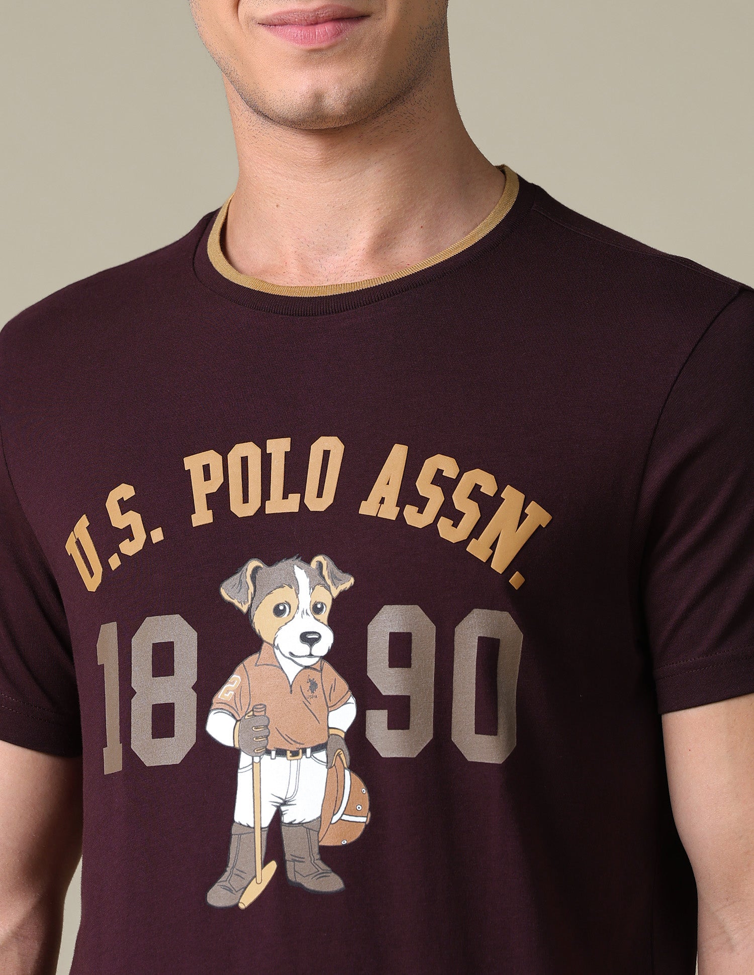 Typographic Slim Fit T-Shirt Purple - U.S. Polo Assn. India | Large