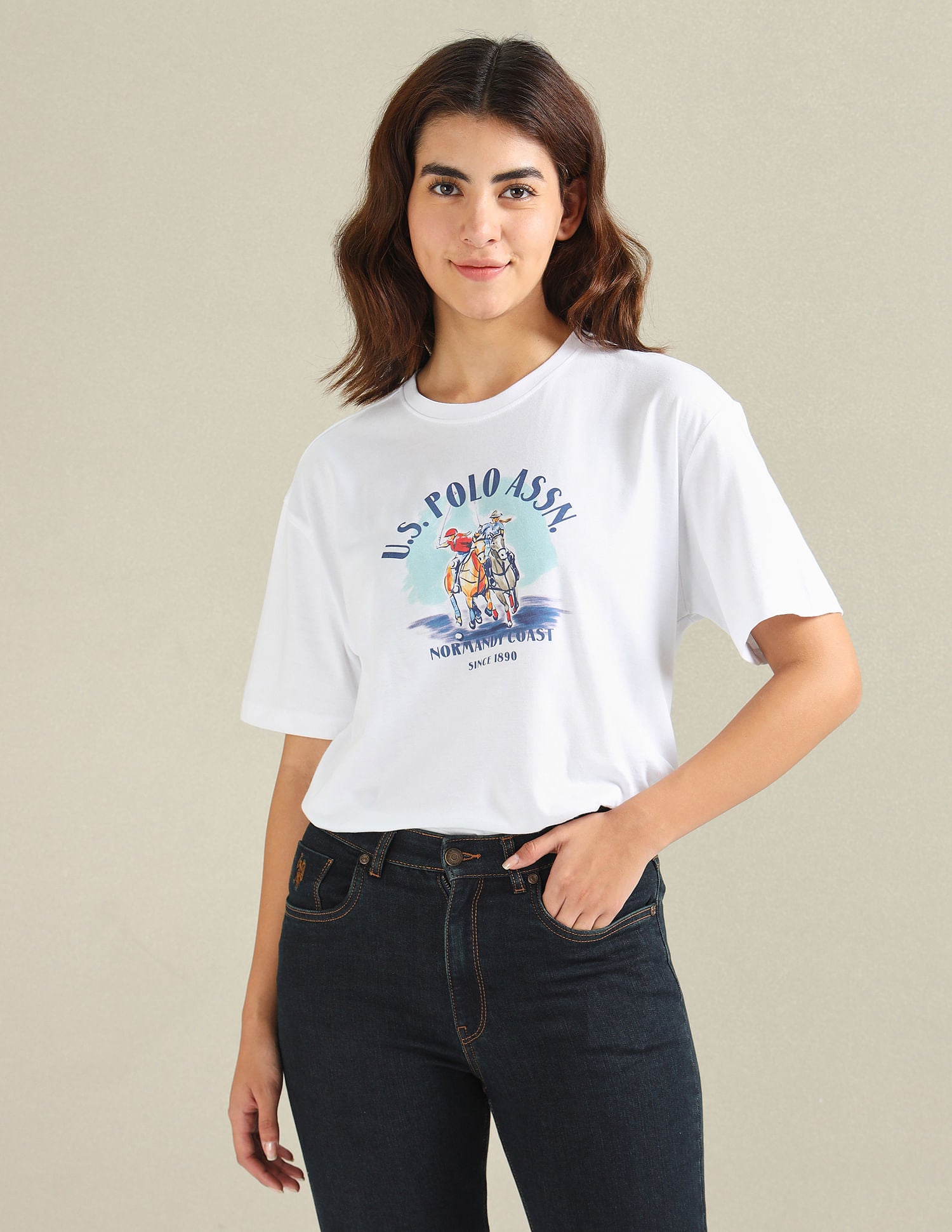 Pure Cotton Boyfriend T-Shirt White - U.S. POLO ASSN. | Large