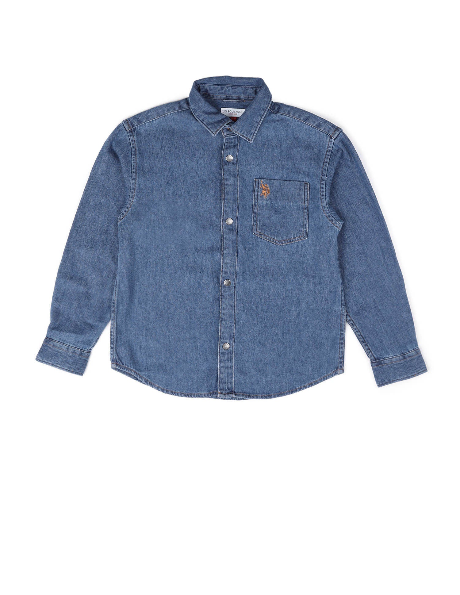 Boys Solid Twill Shirt Indigo - U.S. POLO ASSN. | Large