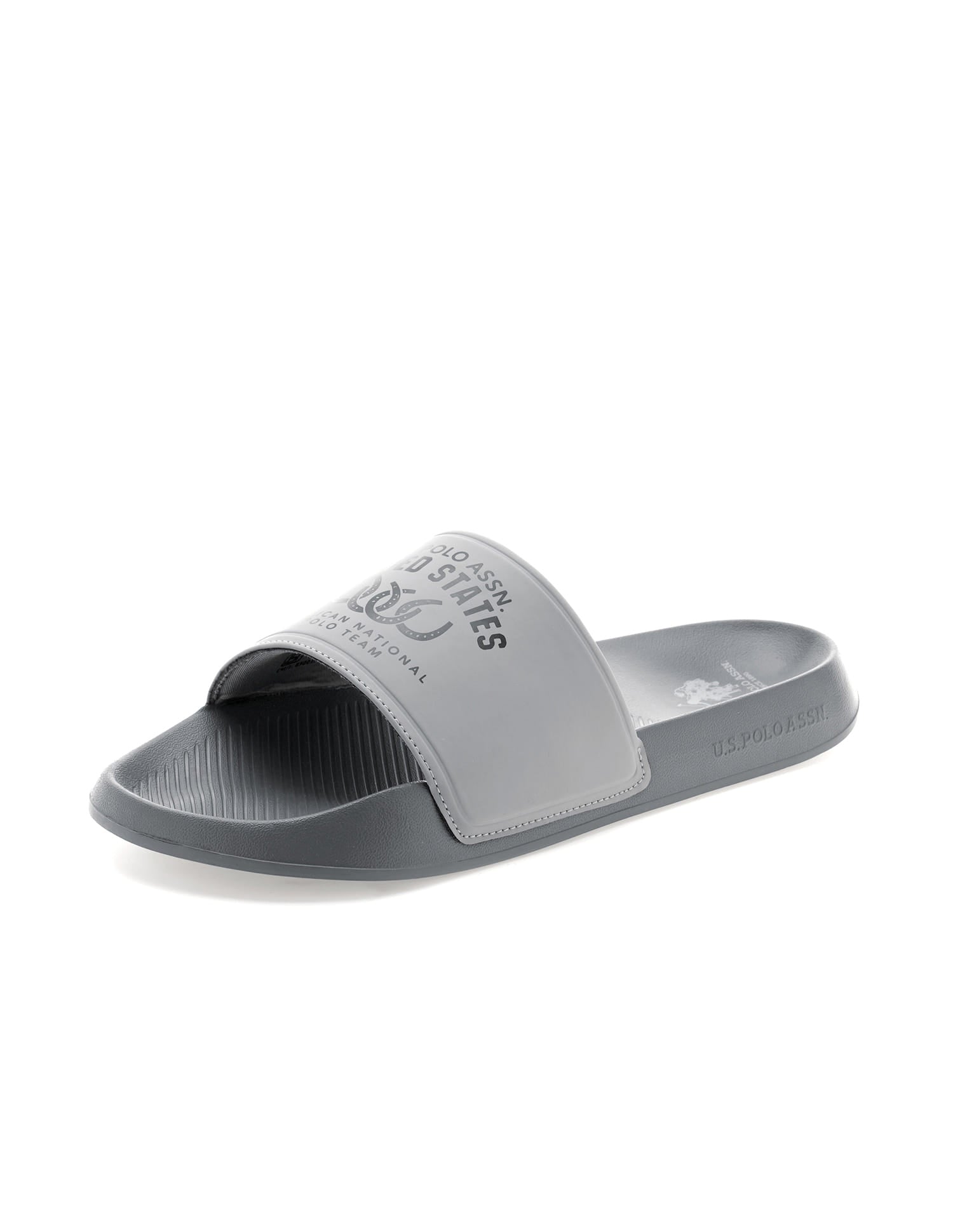 Men Toni Printed Sliders Light Grey - U.S. Polo Assn. India | Large