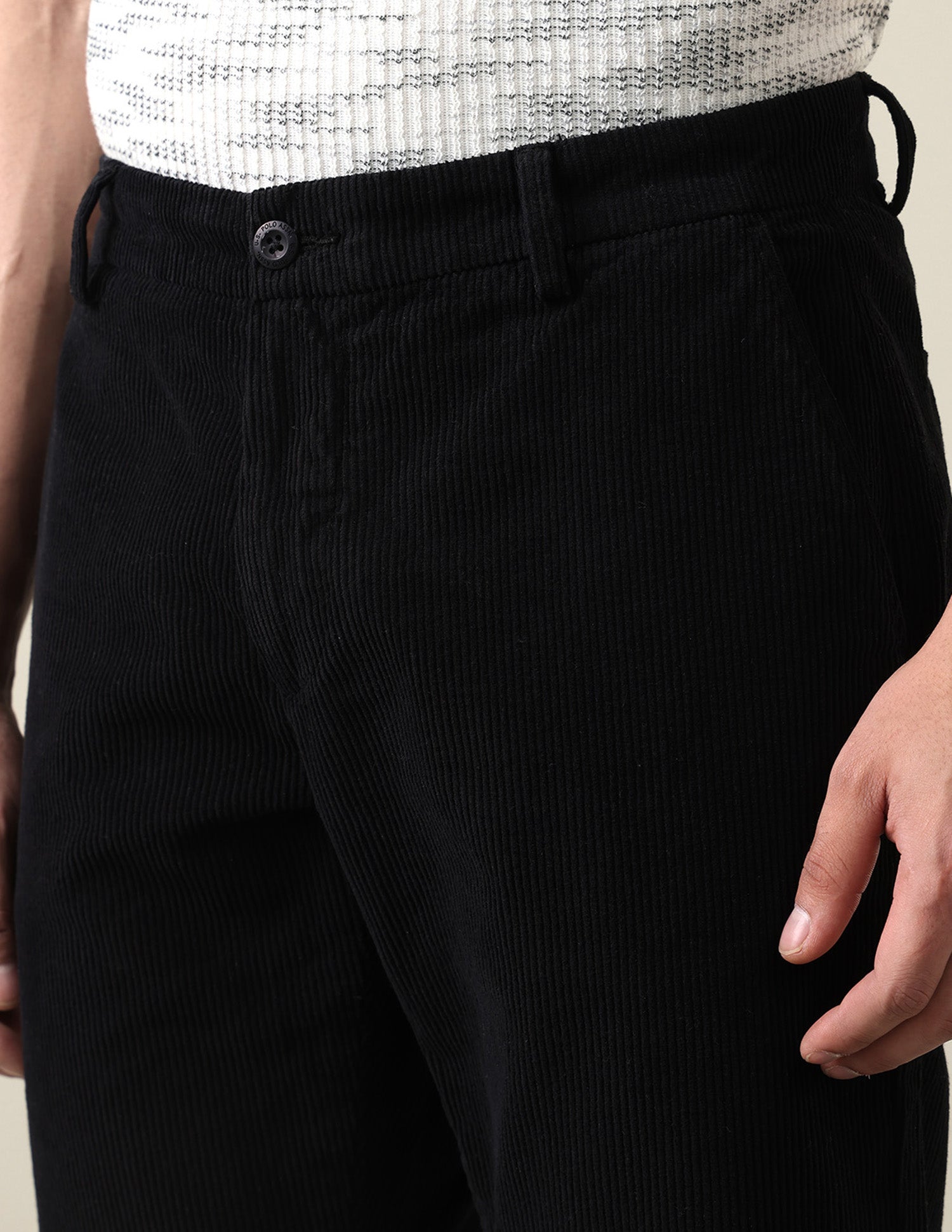 Corduroy	Riley Straight Fit Trousers Black - U.S. Polo Assn. India | Large