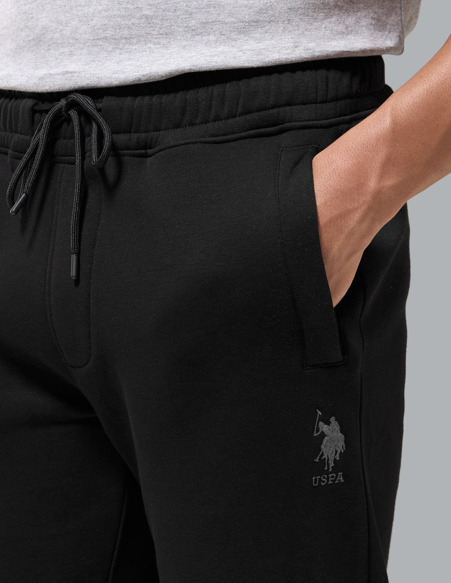 Cotton Fleece Relaxed Fit LR007 Track Pants Black - U.S. Polo Assn. India | Large