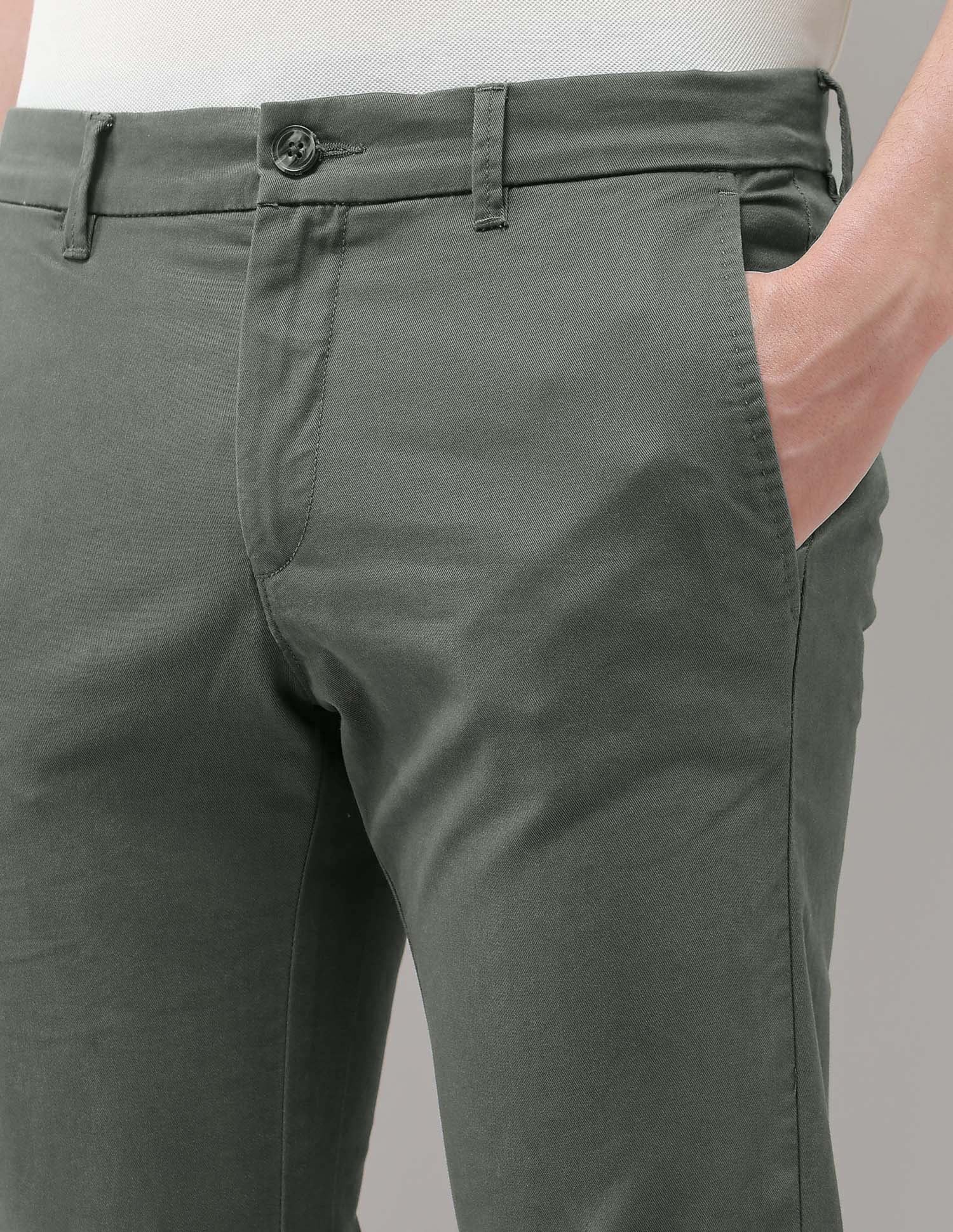 Mid Rise Denver Slim Fit Trousers Olive - U.S. Polo Assn. India | Large