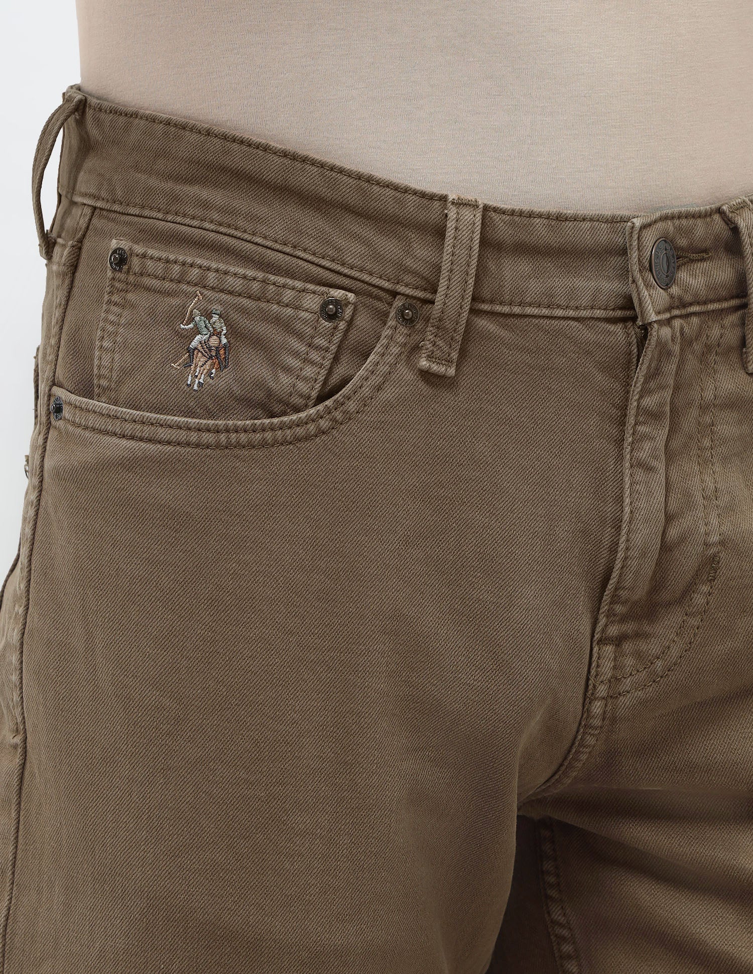 Shawn Relaxed Fit Brown Jeans Brown - U.S. Polo Assn. India | Large